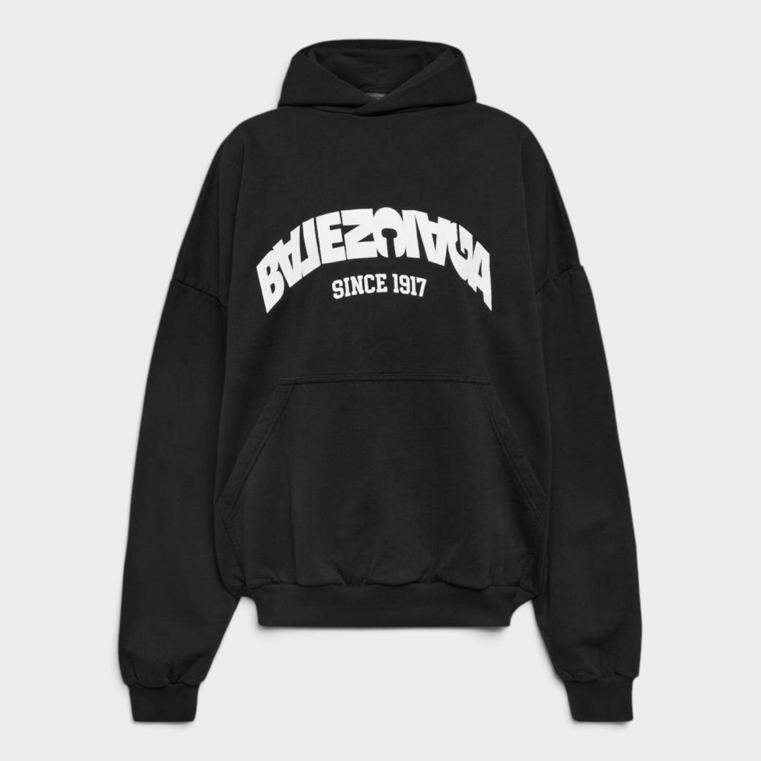 Round Backflip Logo Hoodie Black White