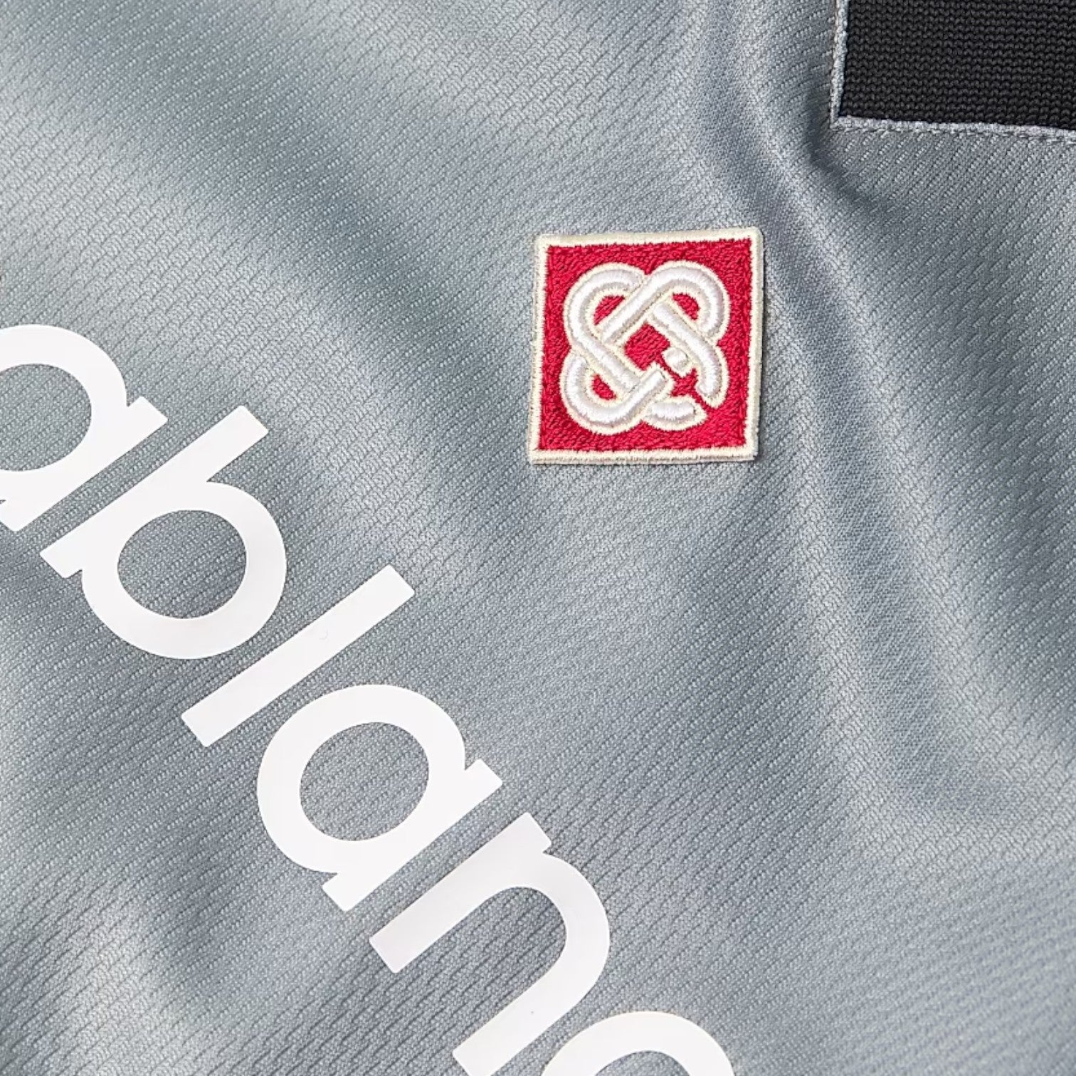 Birdseye Mesh Gradient Printed Football Top Grey