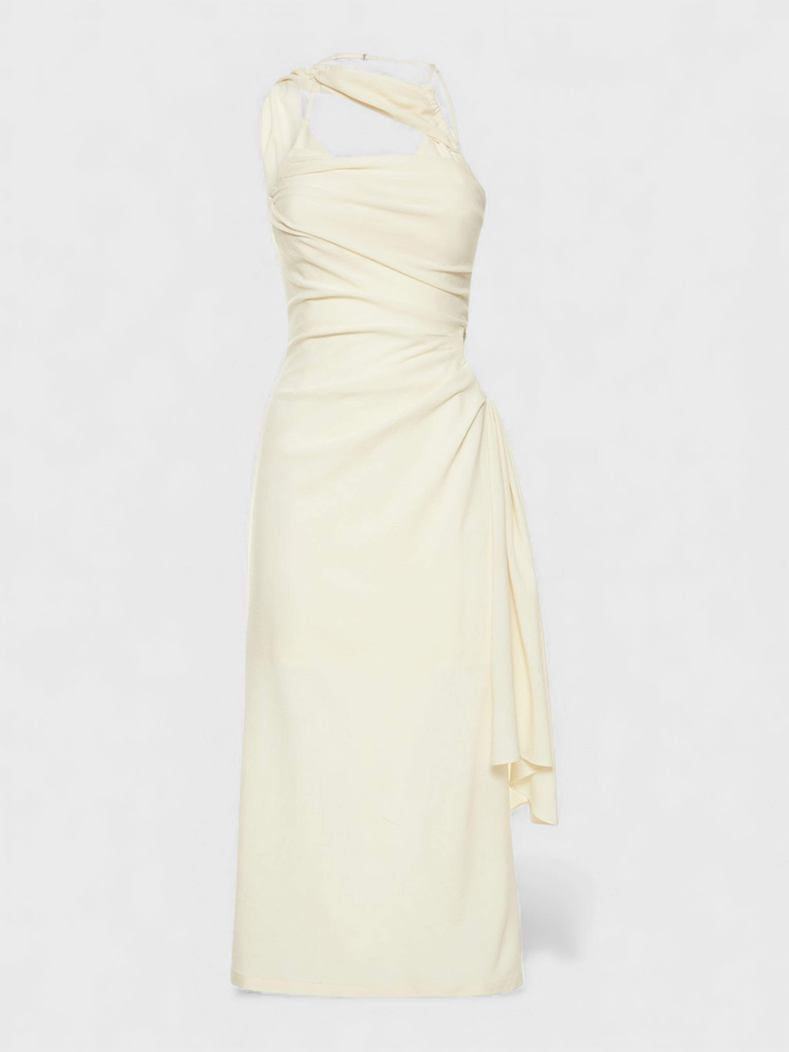 Jacquemus La Robe Abanada Wool Twill Midi Dress White