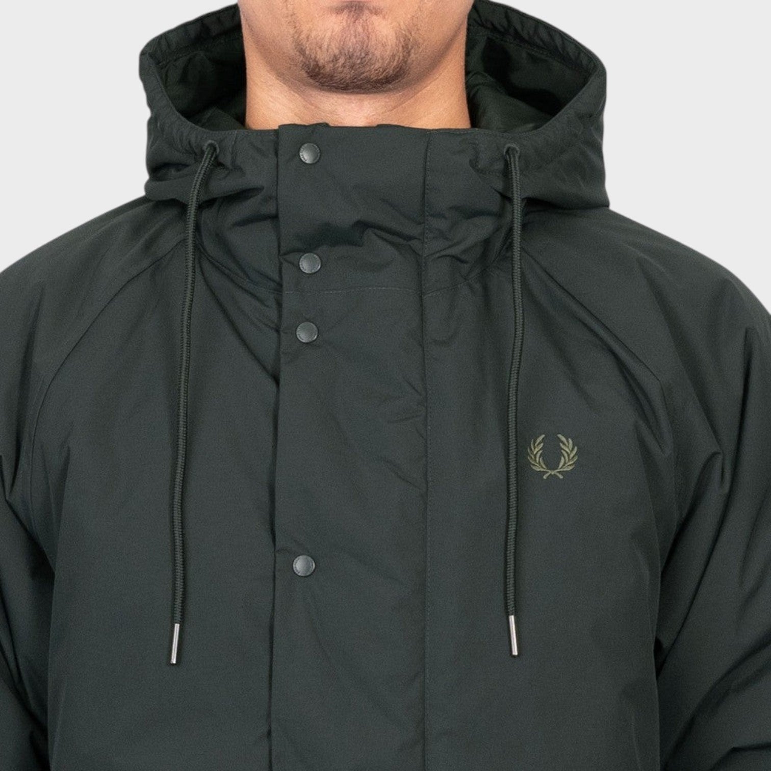 Padded Zip Through Jacket Night Green
