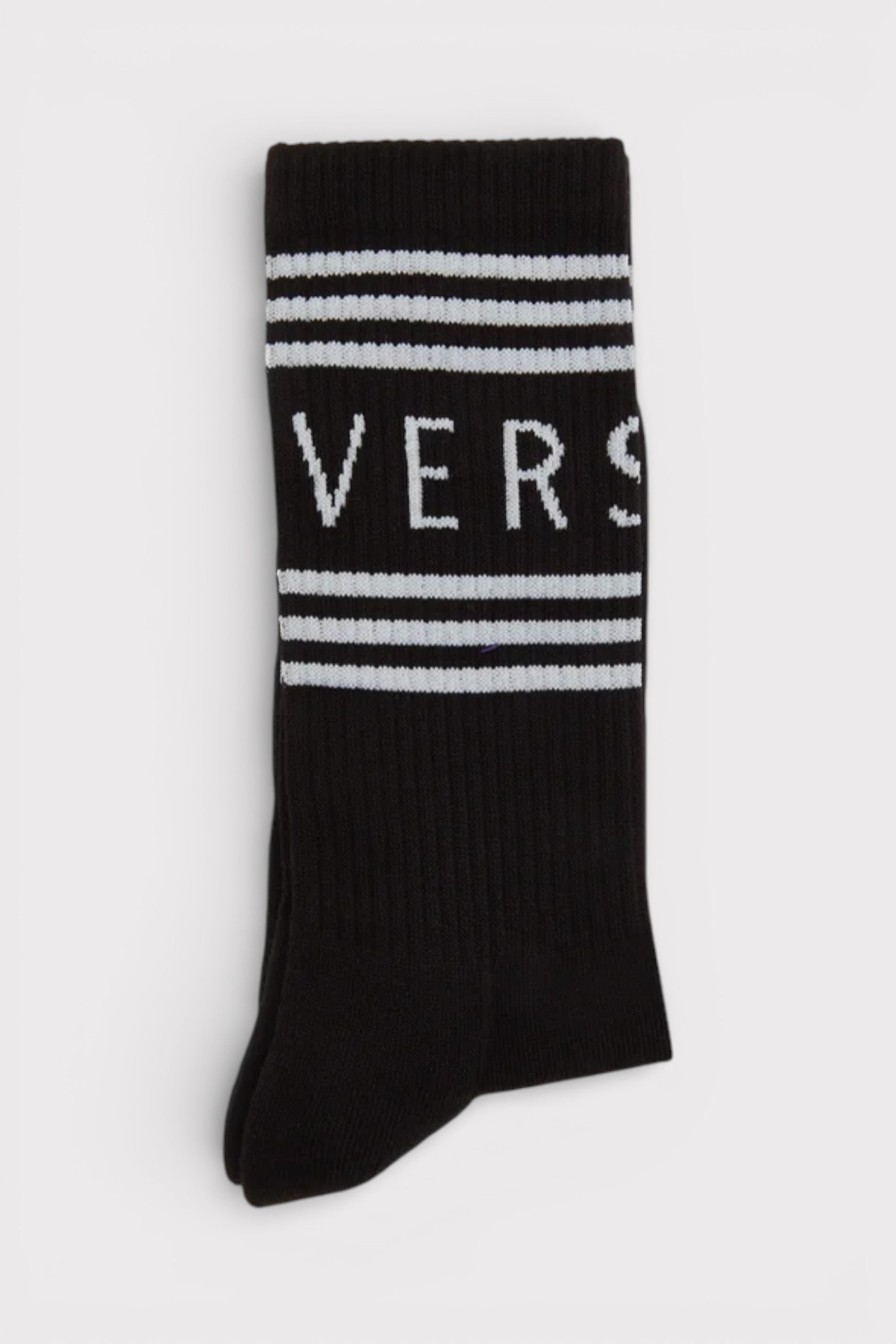 Versace Logo Socks Black White