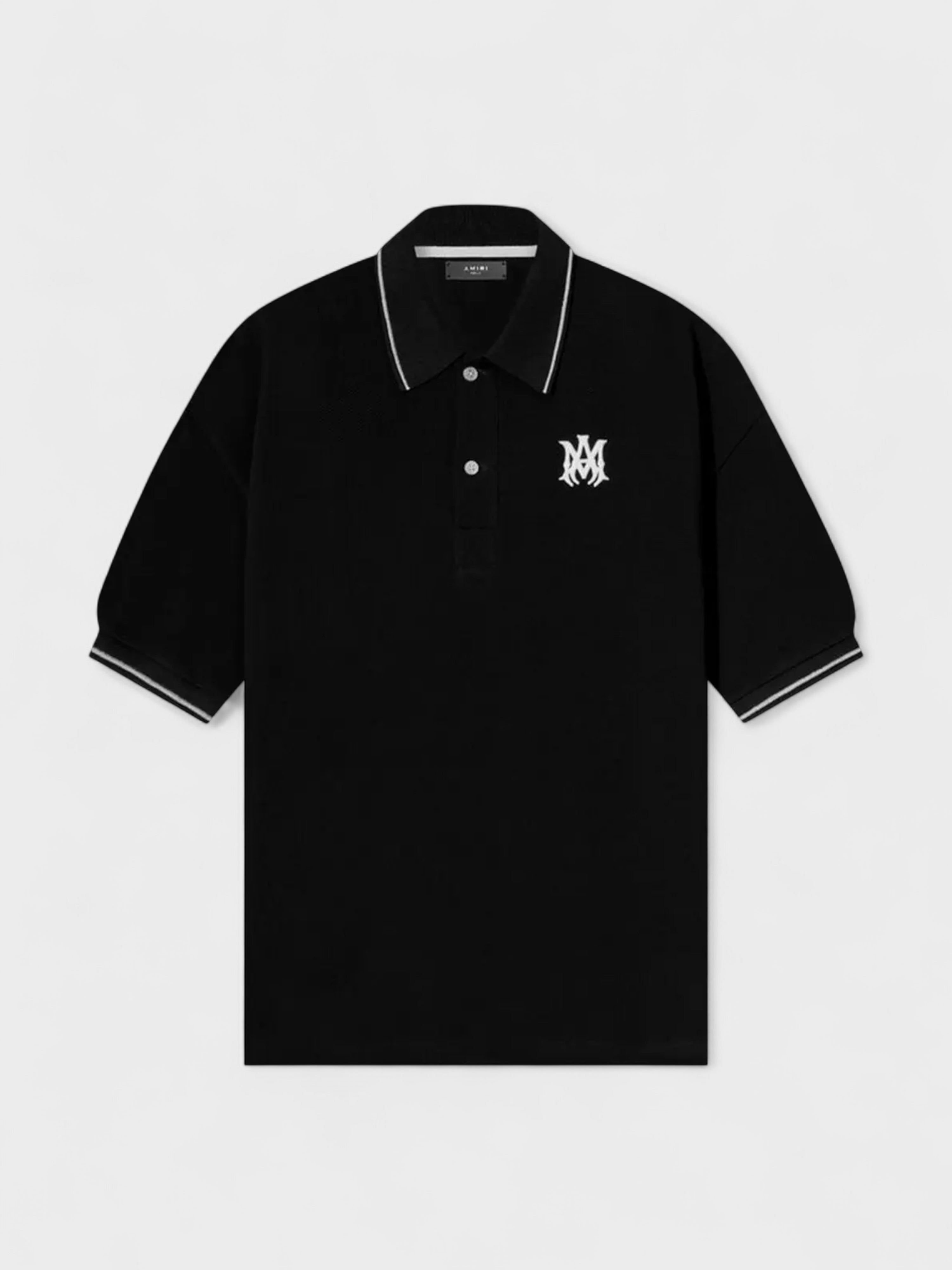 Amiri Solid Short Sleeve Polo Black