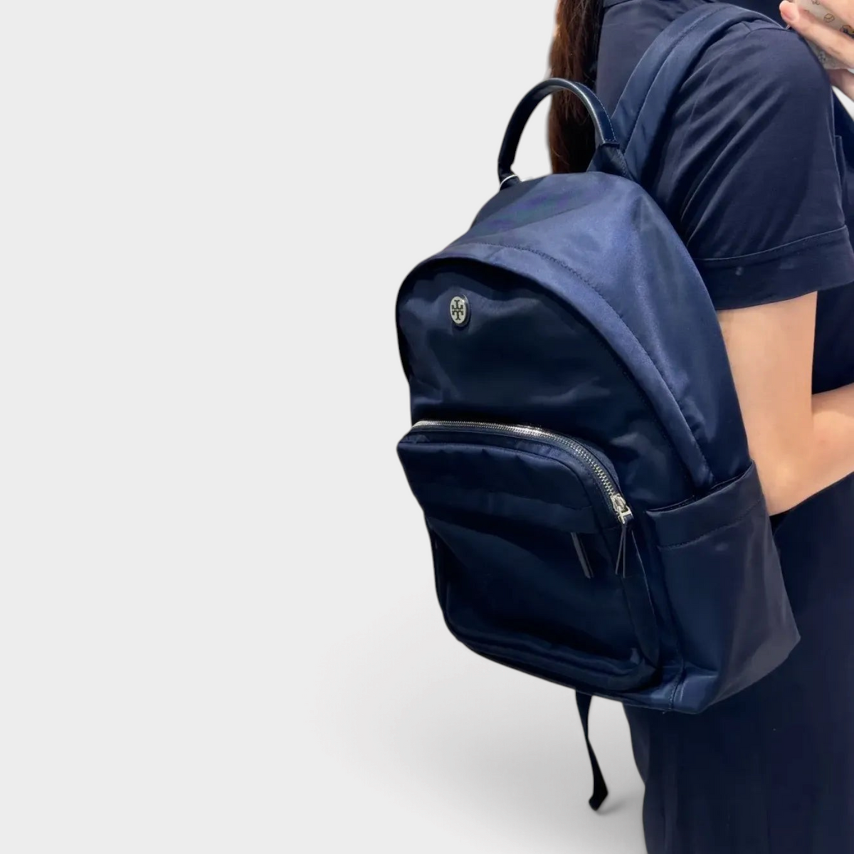 Nylon Backpack Navy Blue