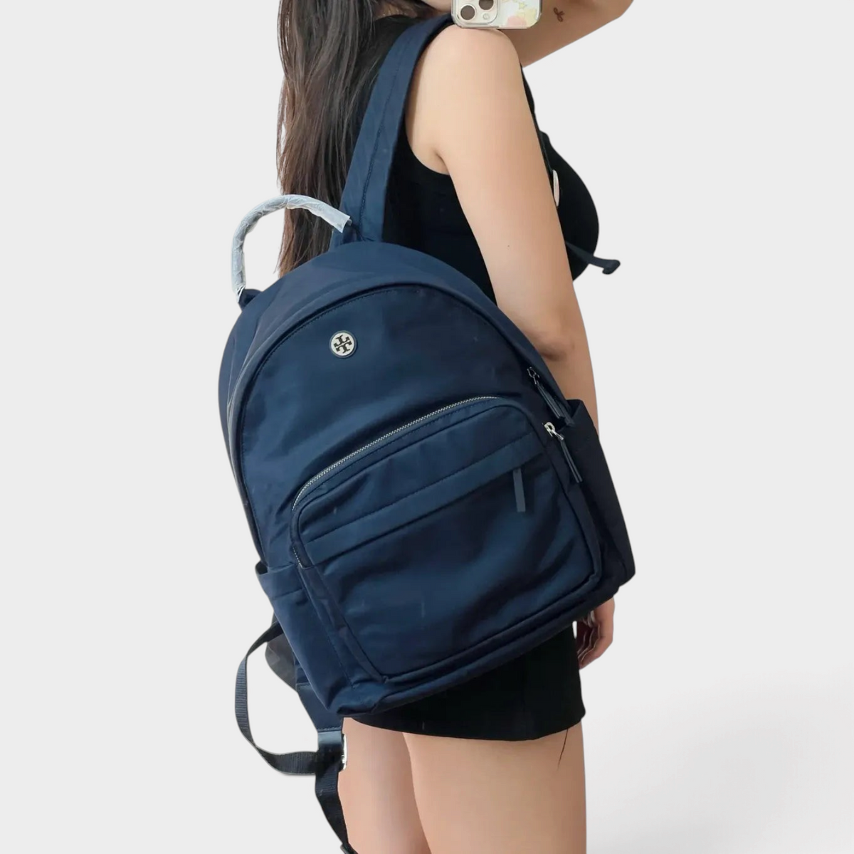 Nylon Backpack Navy Blue