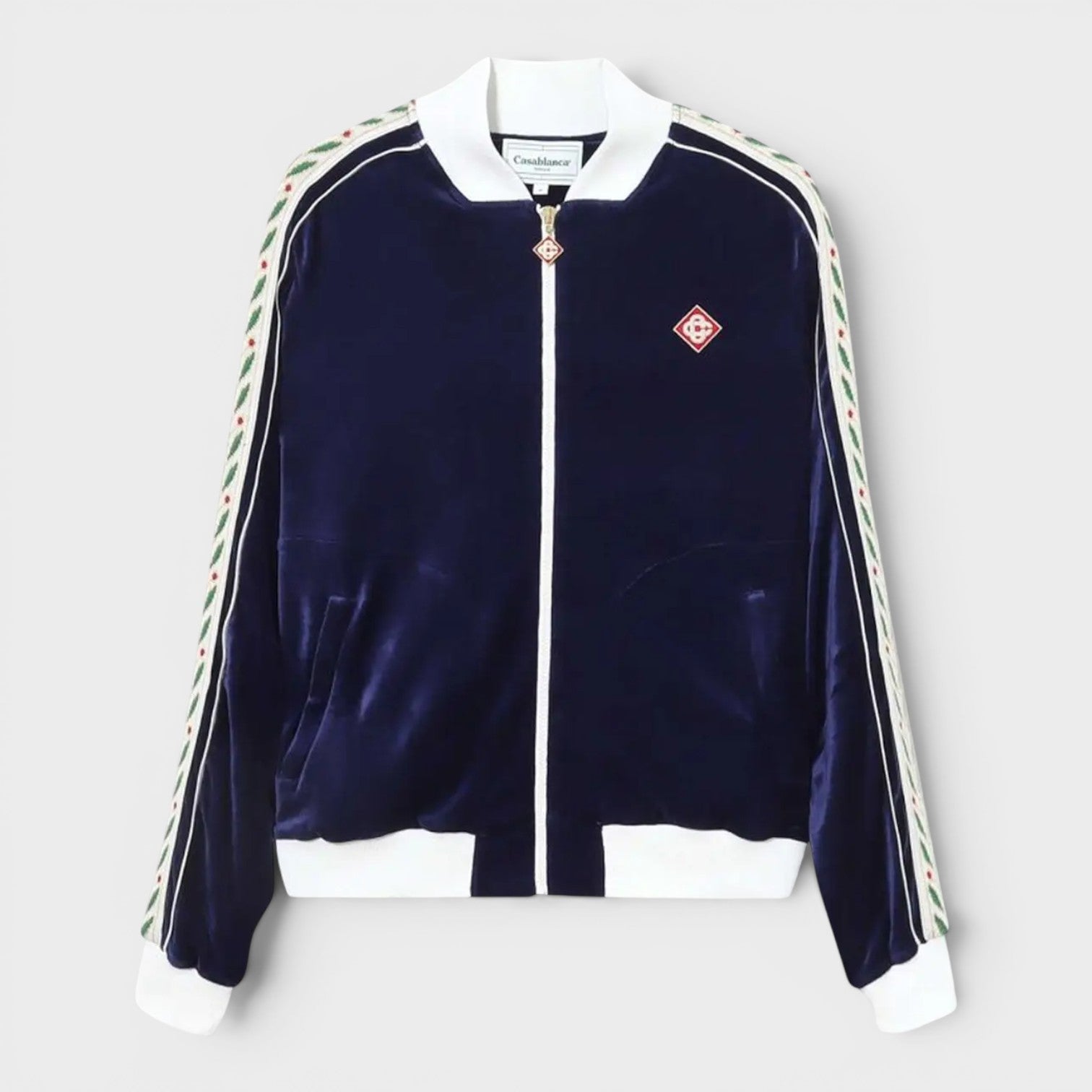Modal Velour Laurel Track Top Navy