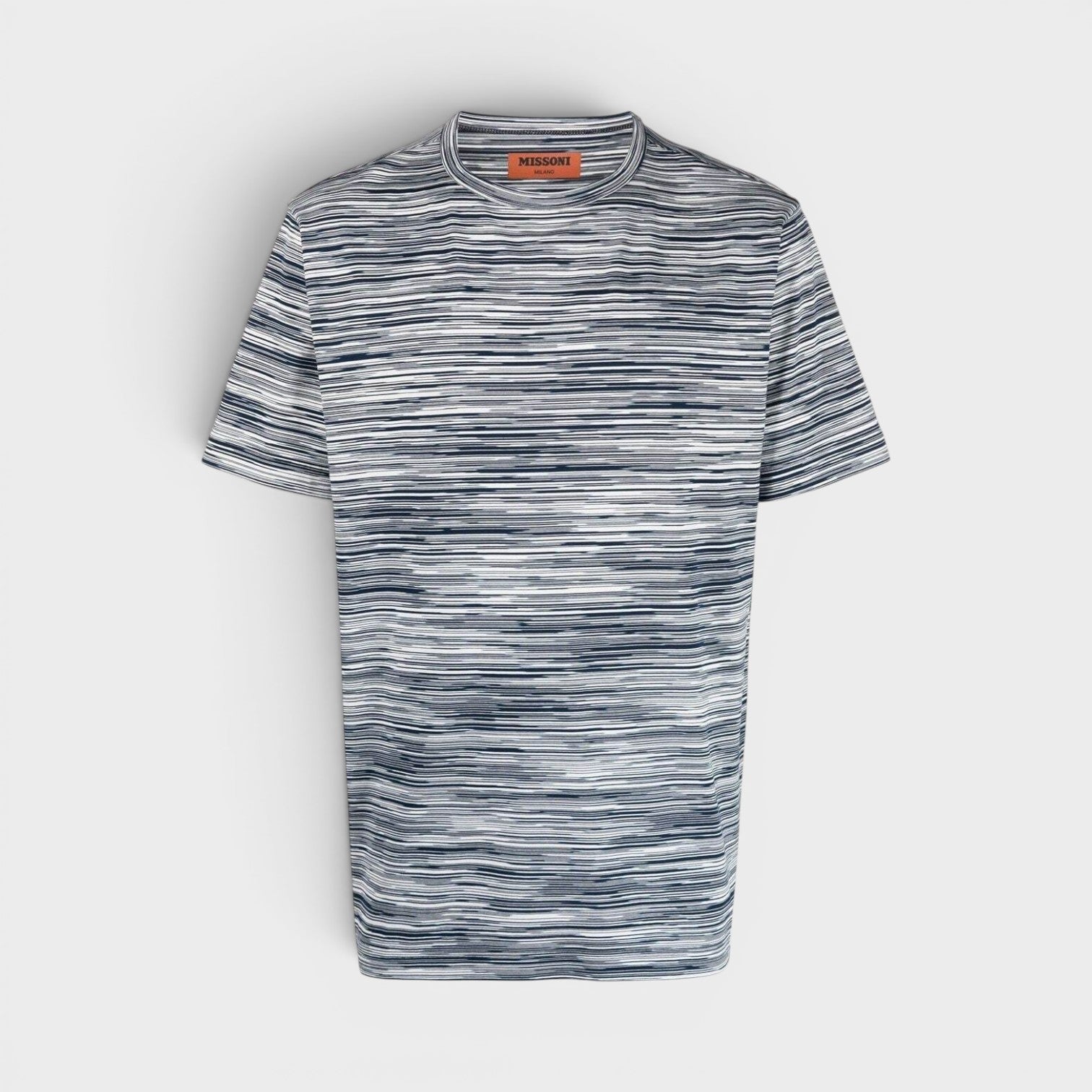 Space Dye Short Sleeve T-Shirt Navy White