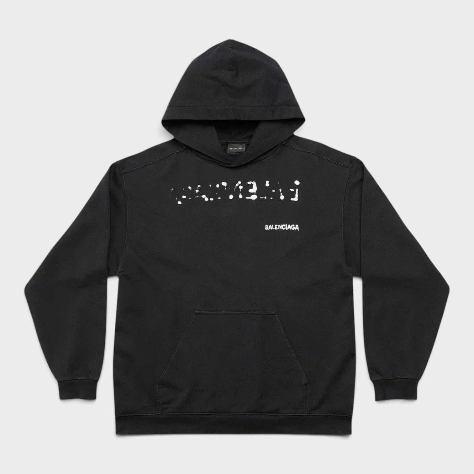 Medium Fit Logo Hoodie Black White