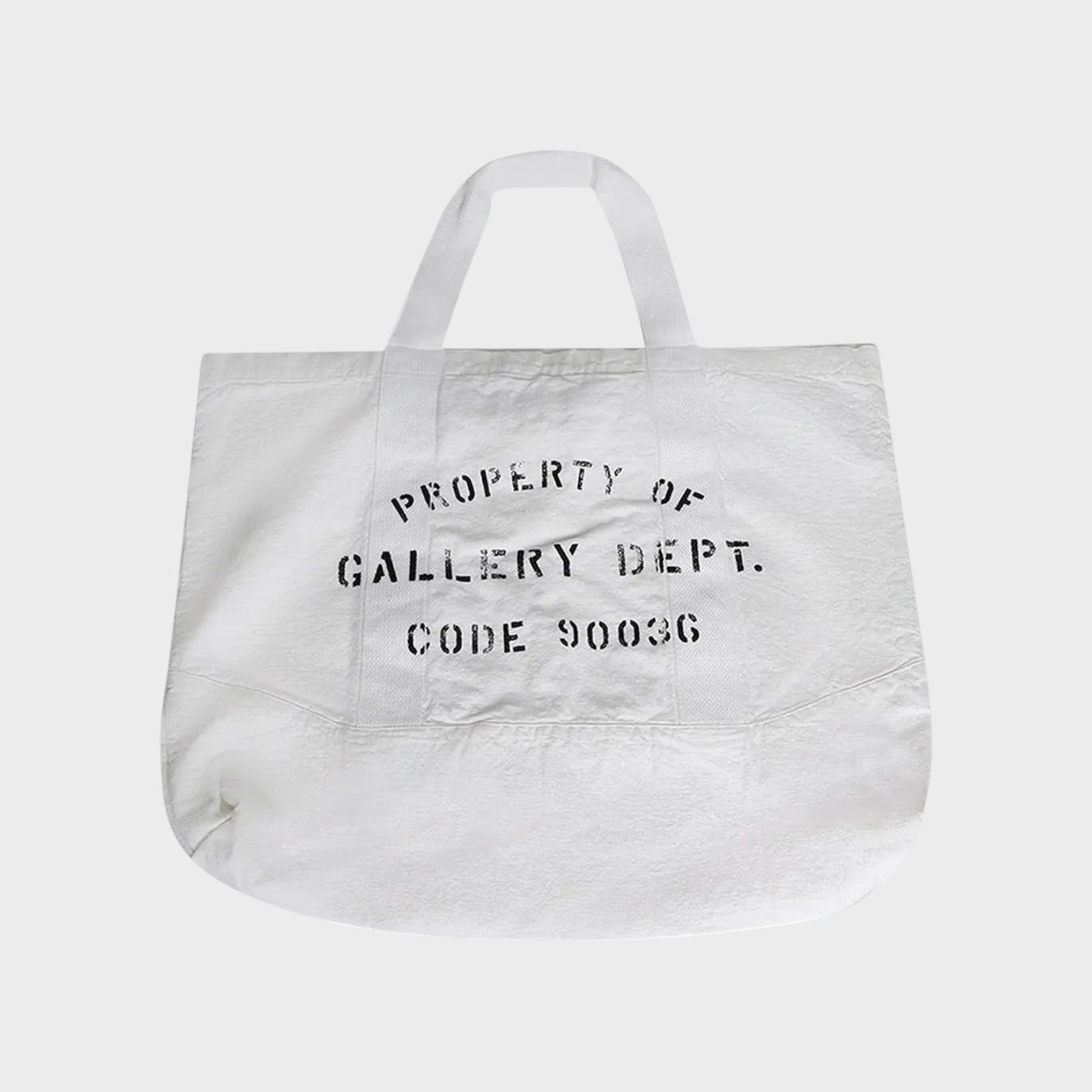 Logo Print Canvas Tote Bag White