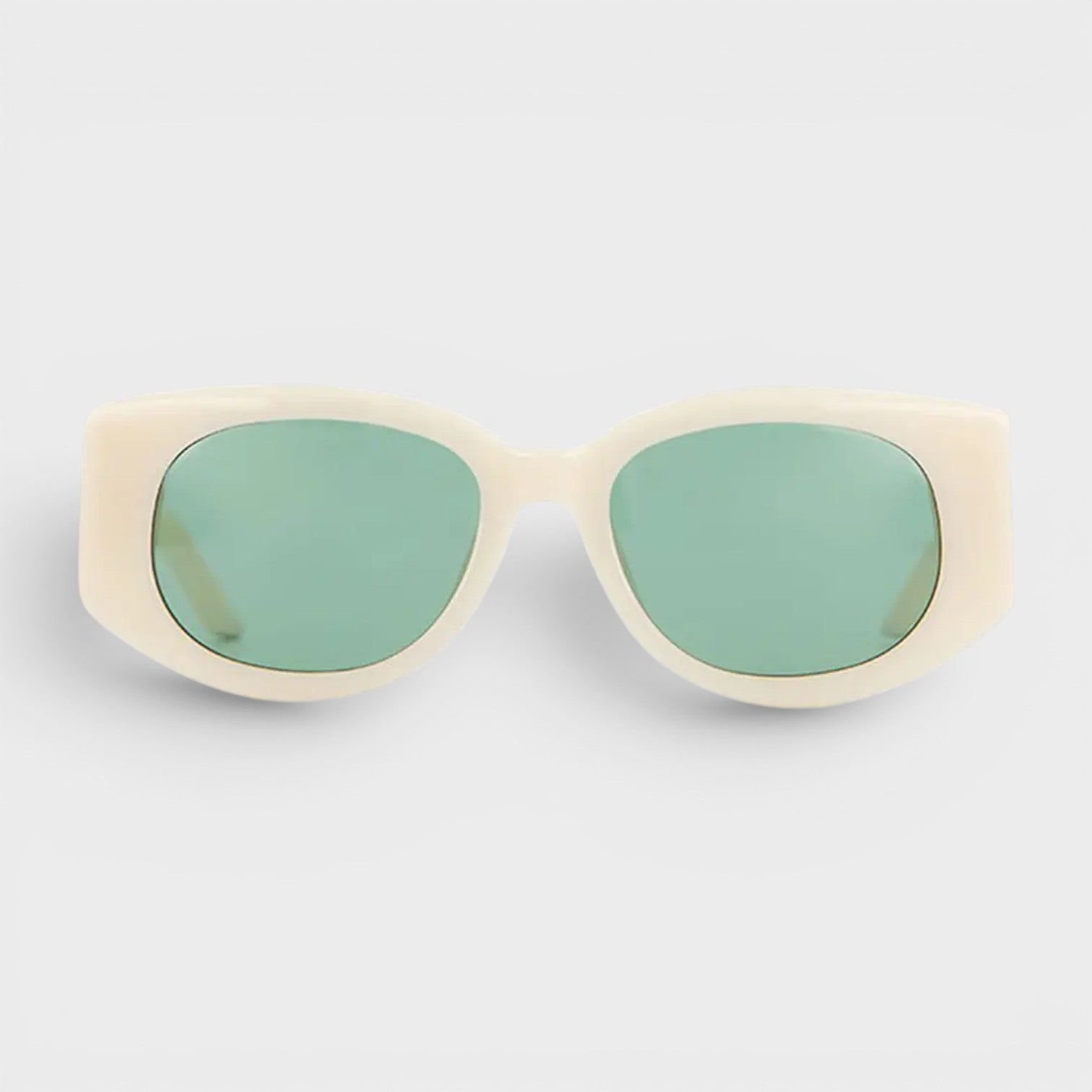 Acetate Metal Oval Wave Cream Gold Green