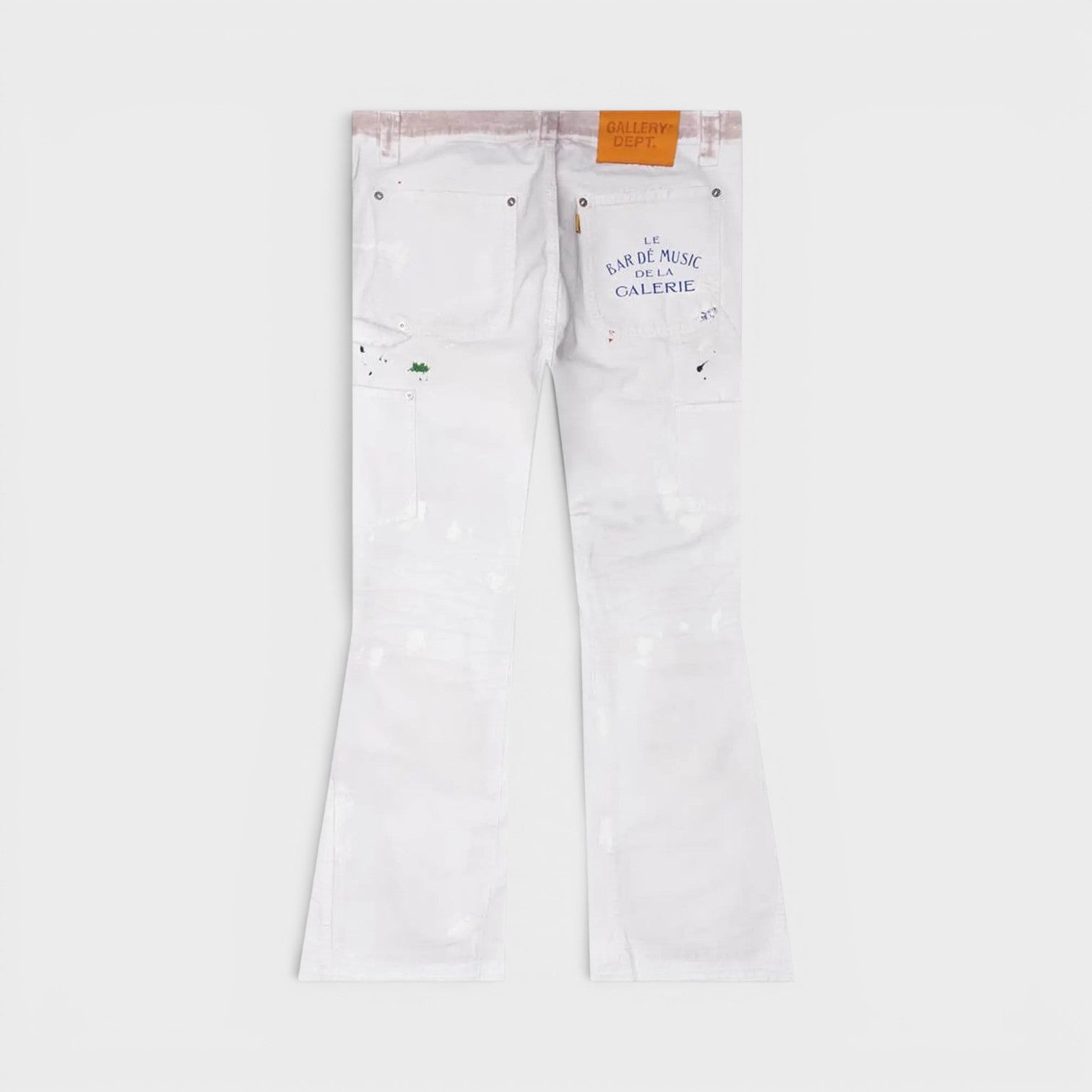 Le Bar De Music Paint-Splattered Jeans Flare Natural White Multi
