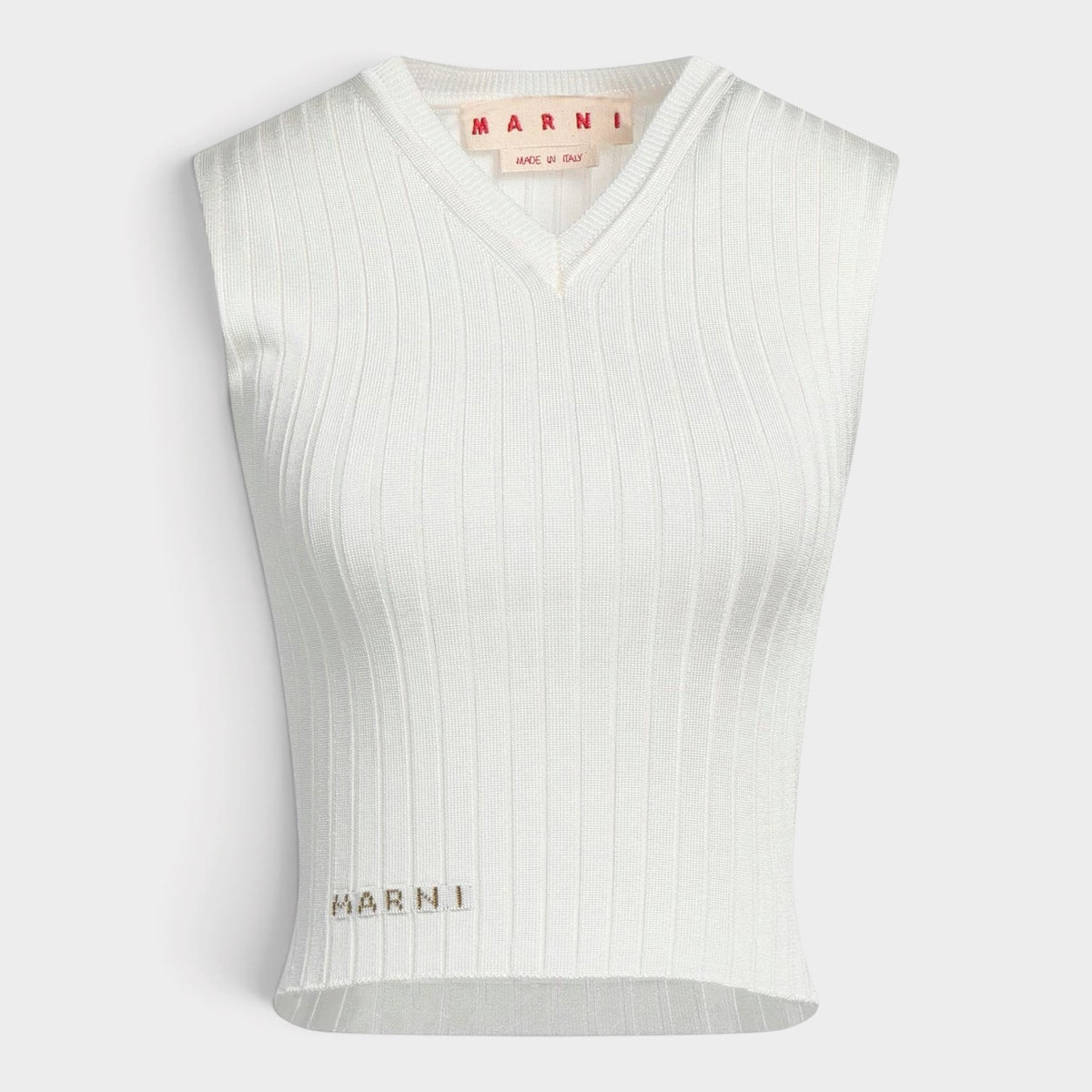 Sleeveless Ribbed Top Lily White