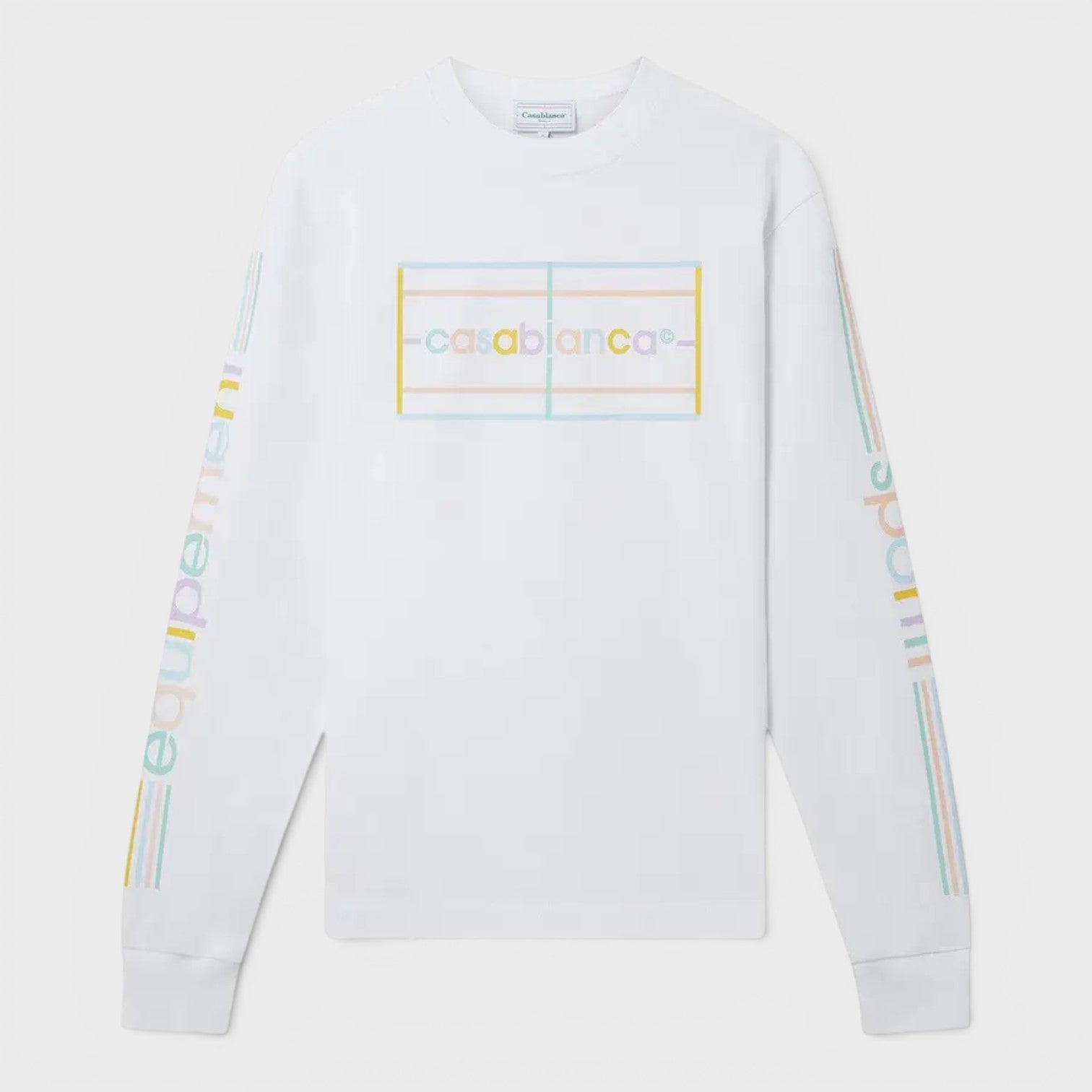 Printed Long Sleeve T-Shirt Pastel Court White