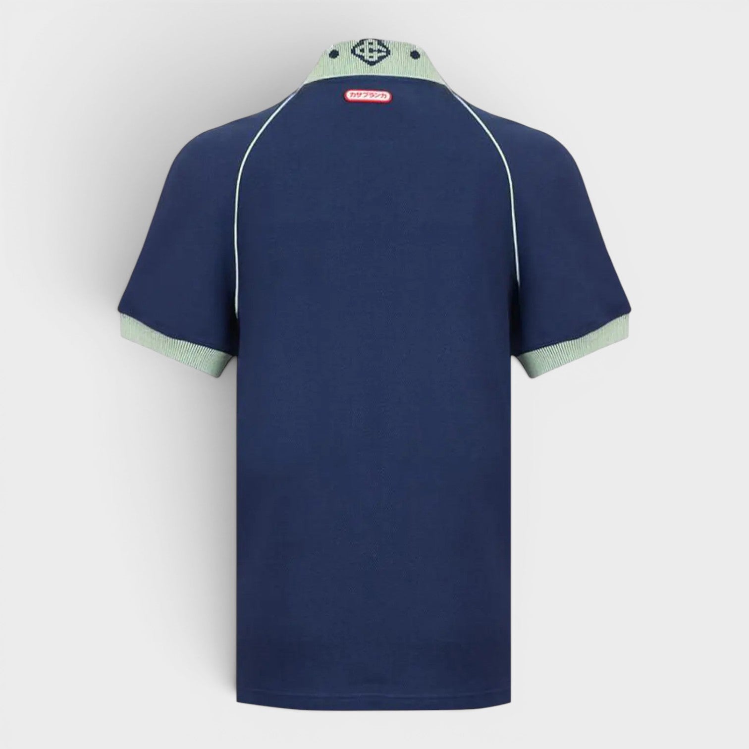 Chenille Collar Raglan Polo Navy
