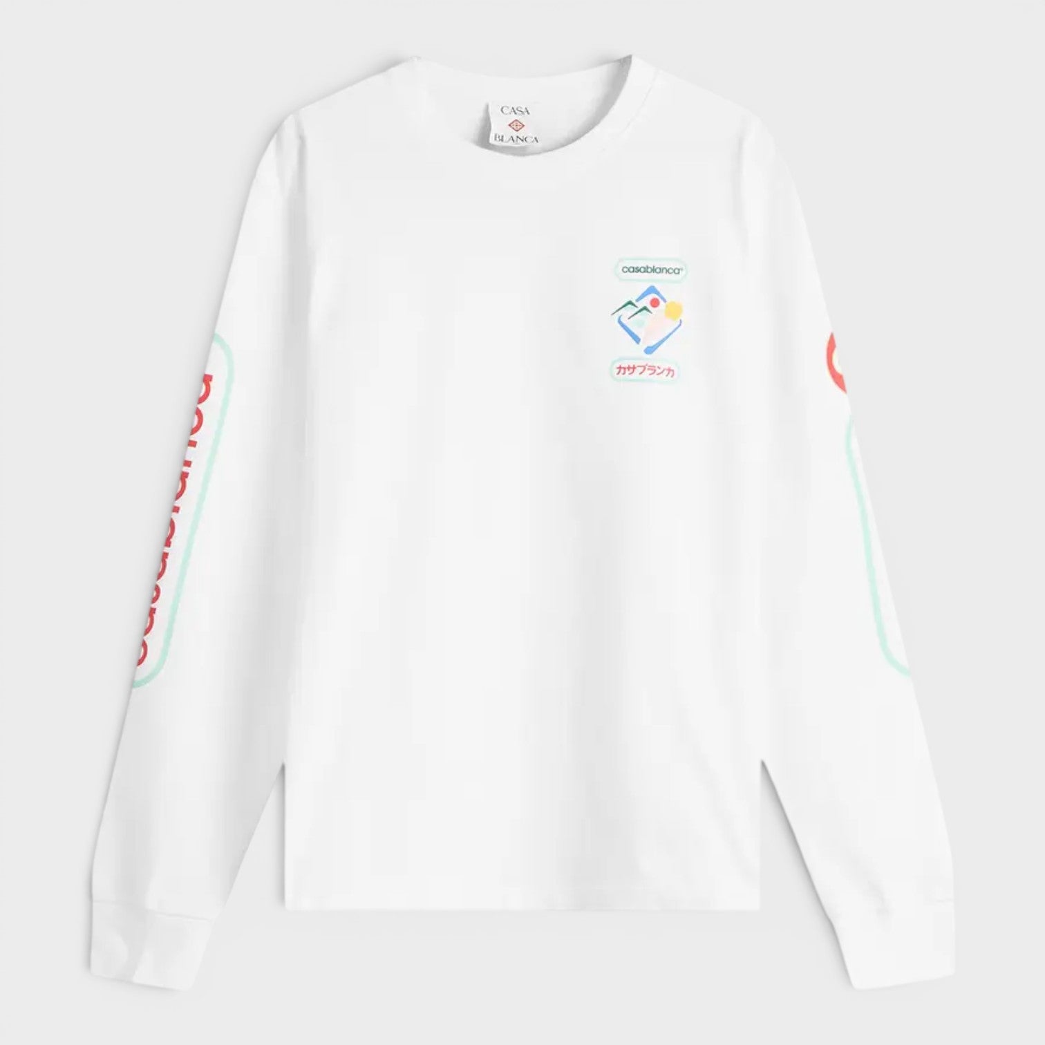 Fuji Dream Screen Printed Long Sleeve T-Shirt White