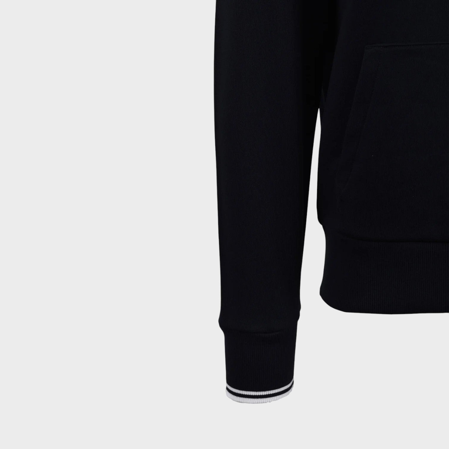 Tipped Hooded Sweatshirt Black