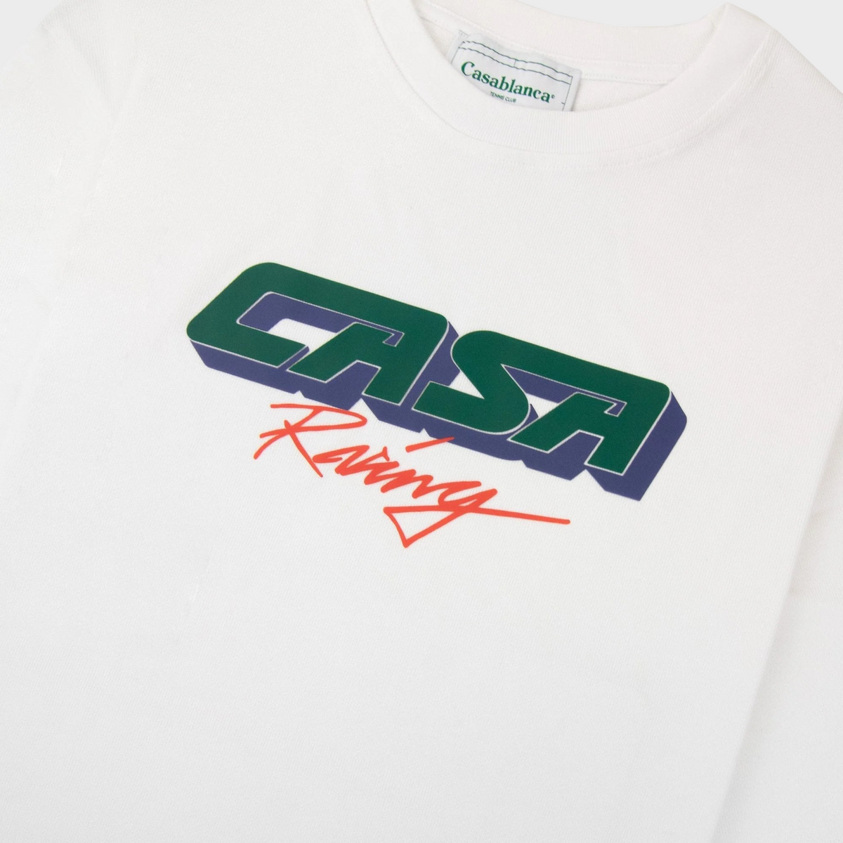3D Printed Oversized T-Shirt Casa Racing White | Casablanca