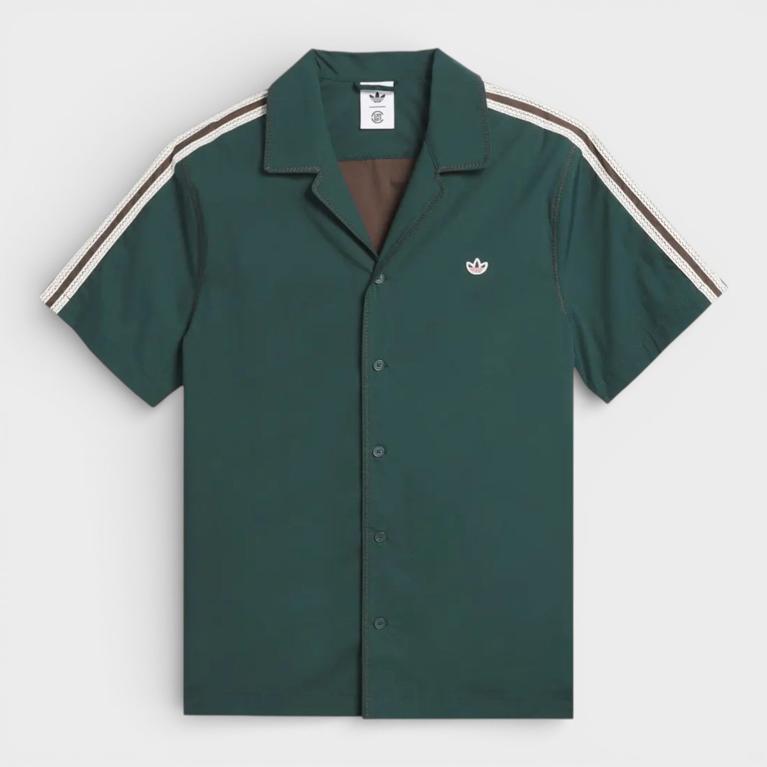 Adidas Bowling Shirt Green Brown