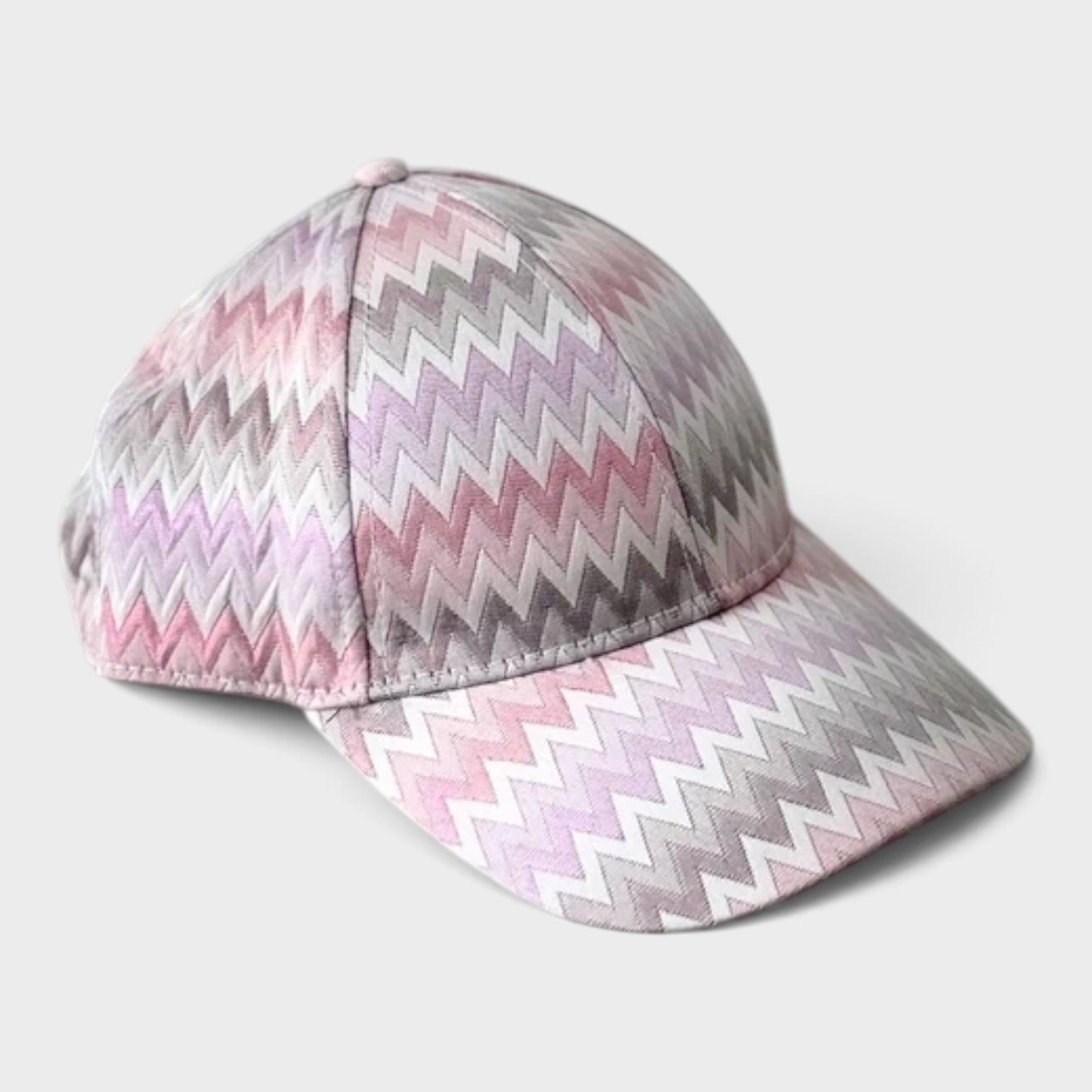 Zig Zag Print Baseball Cap Pink