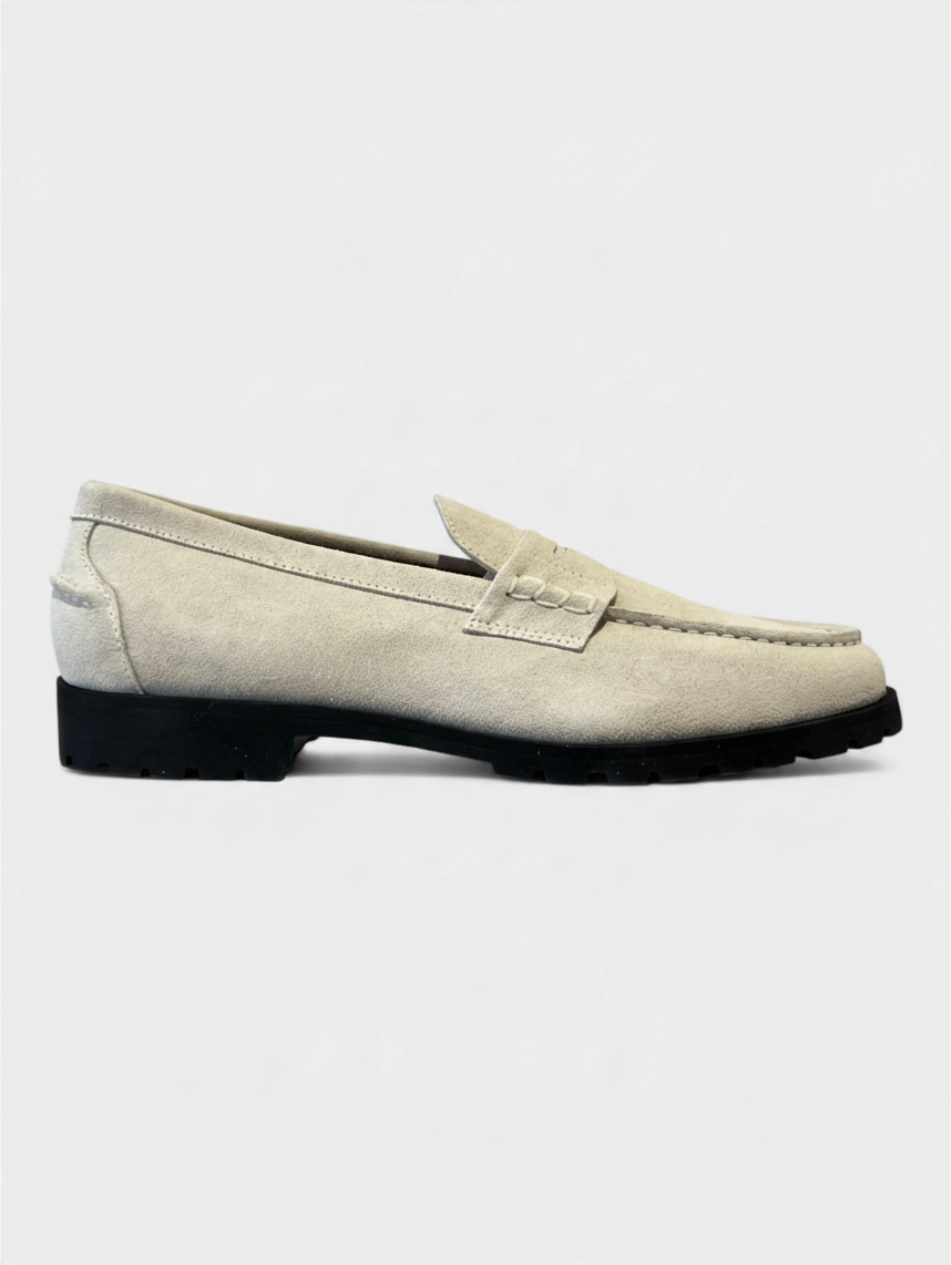 Country Suede Loafer Bone White
