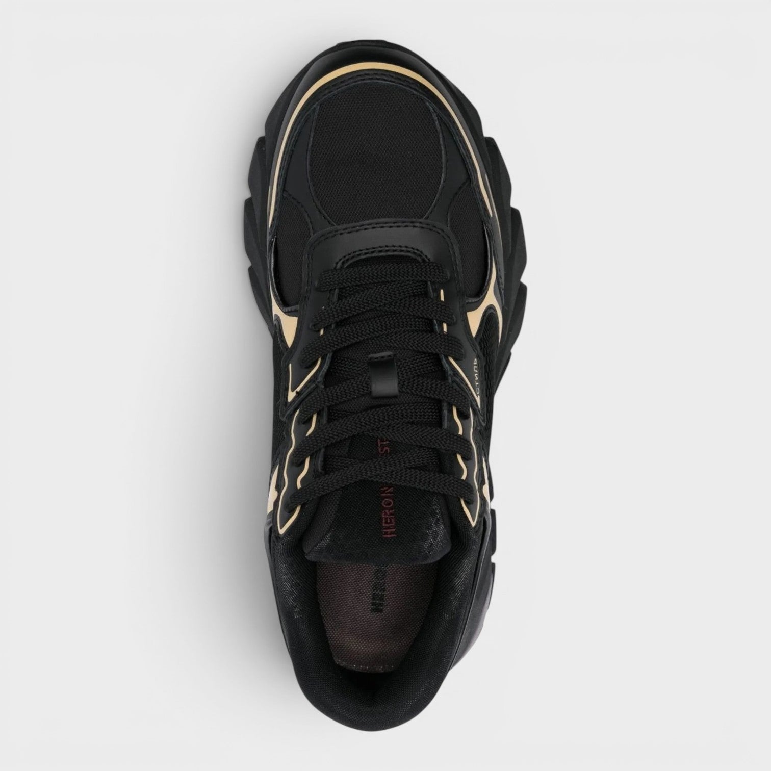 Block Stepper Sneakers Black Beige