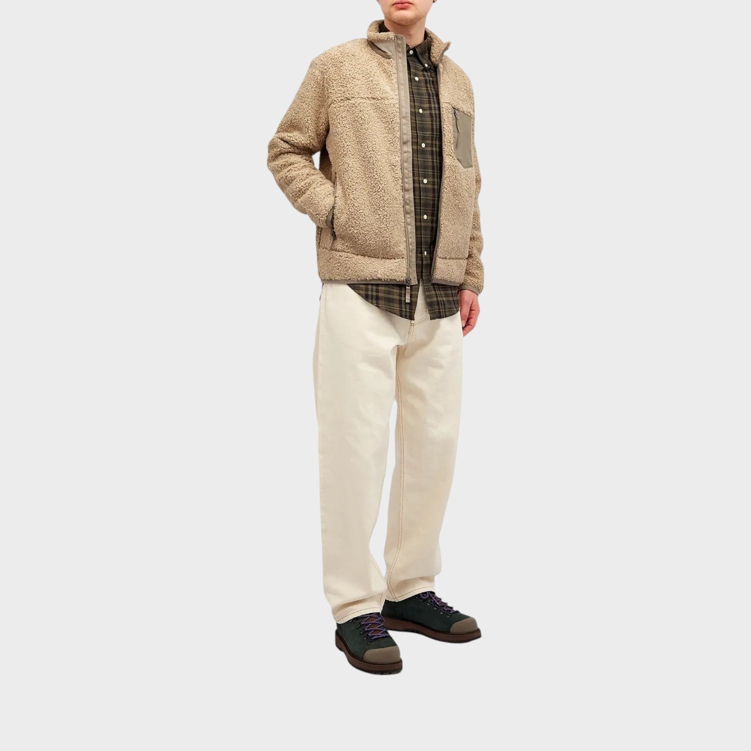 Fleece Zip Jacket Beige Heather