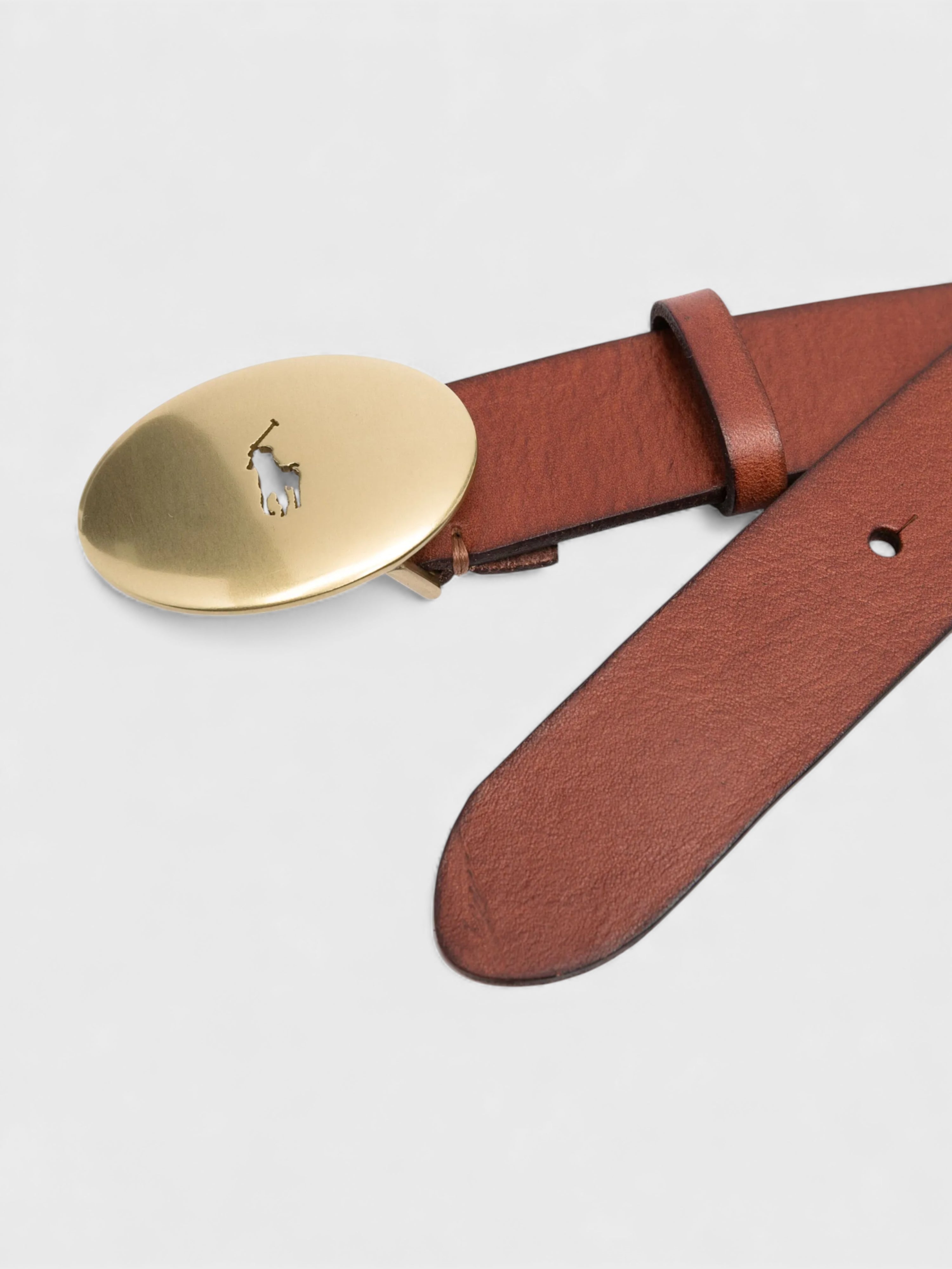 Polo Ralph Lauren Classic Logo Leather Belt Brown