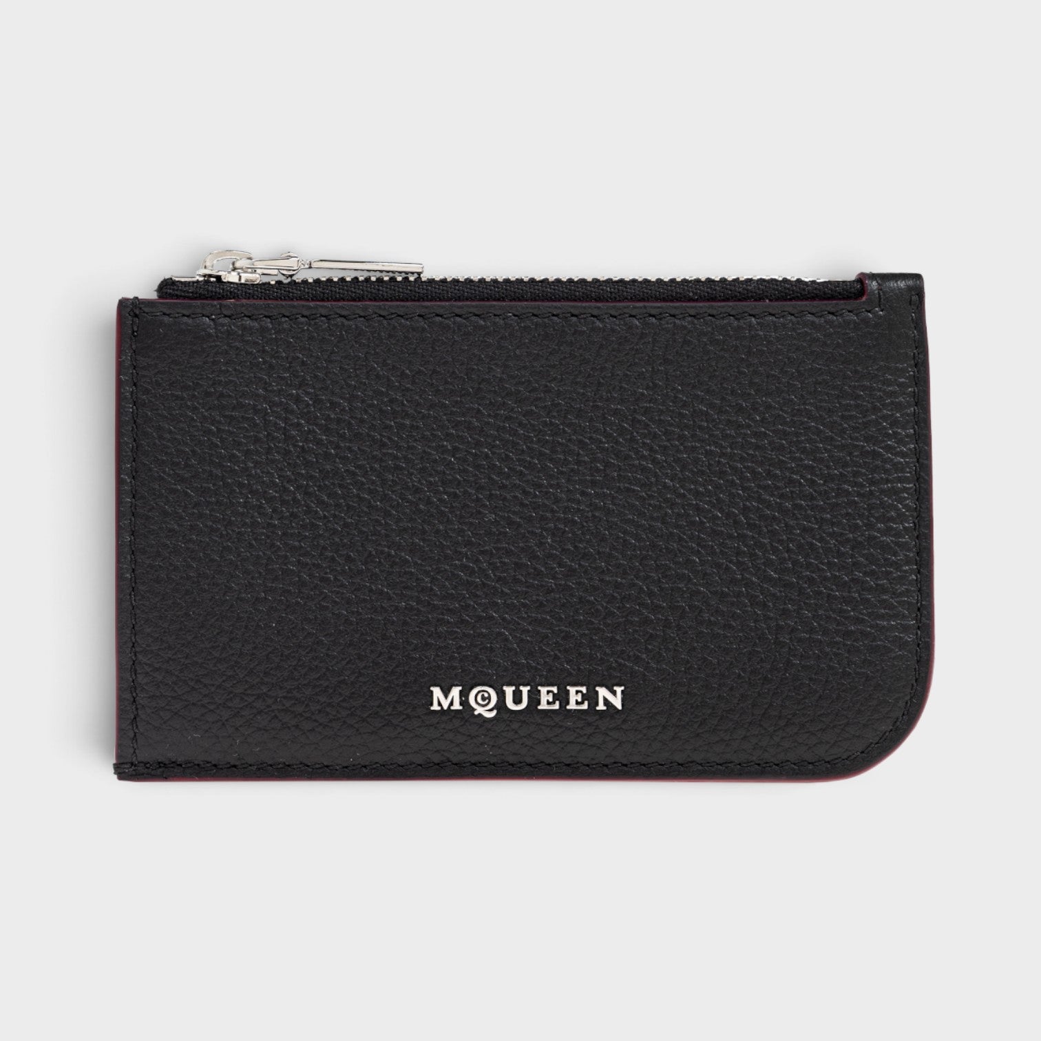 Logo Sling Zip Card Case Leather Black