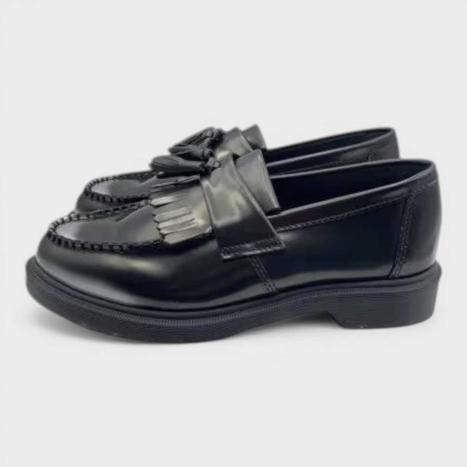 Adrian Tassel Arcadia Leather Loafers Black