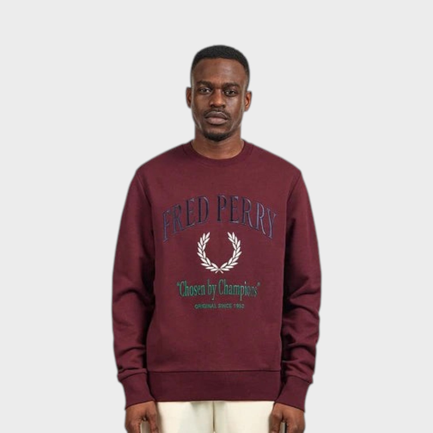 Embroidered Champion Sweatshirt Oxblood