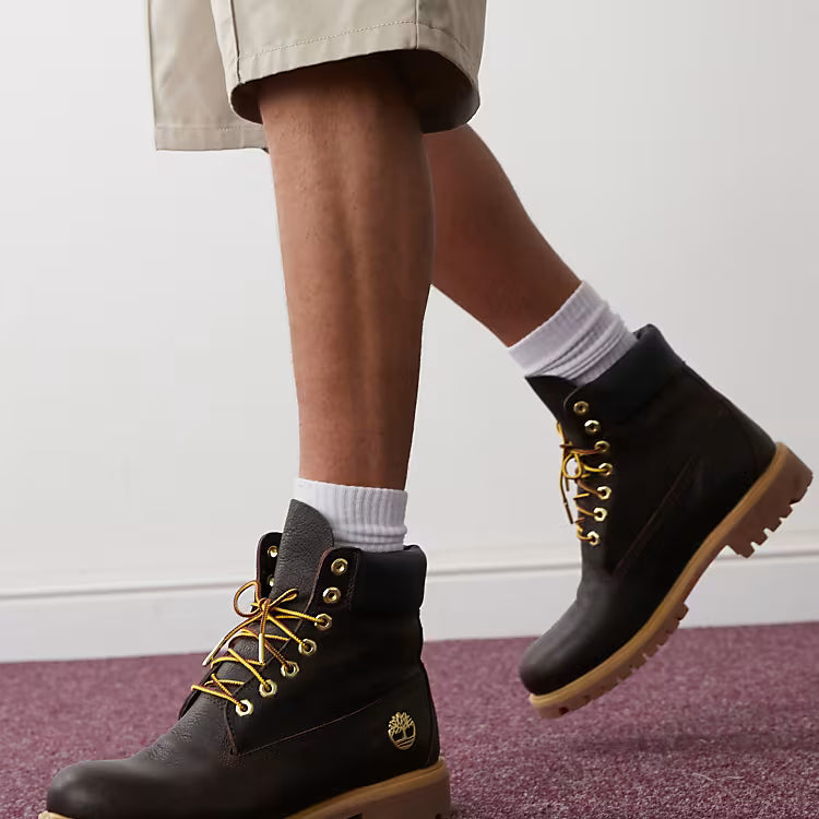 Timberland Premium Espresso Brown 6-Inch Lace Up Boots