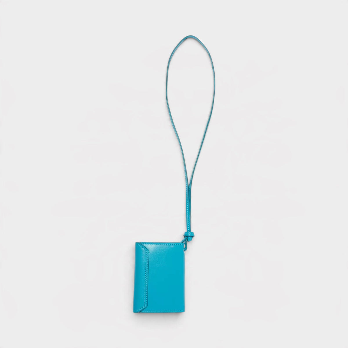 Logo Le Porte Leather Lanyard Wallet Turquoise