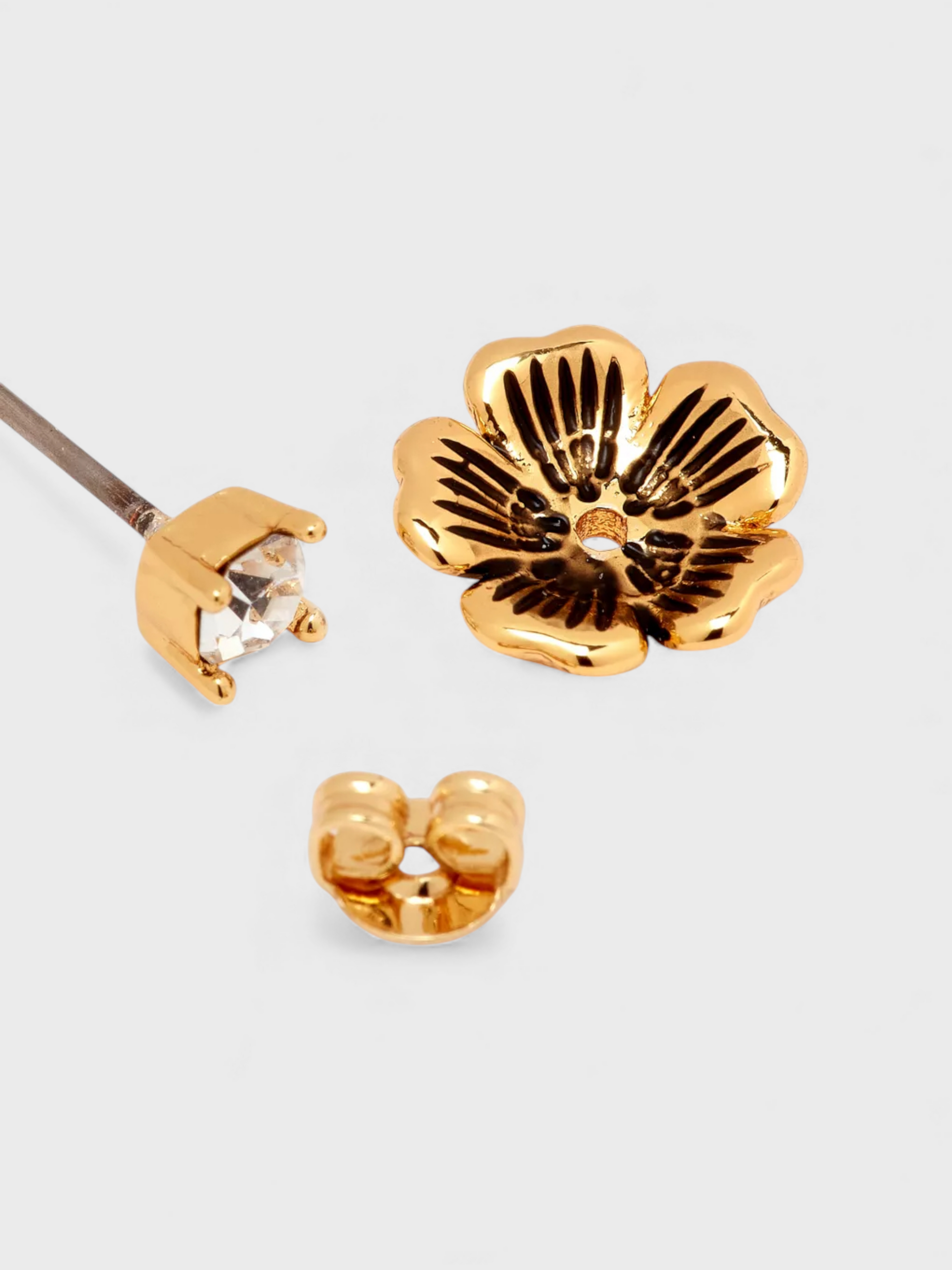 Coach Signature Tea Rose Stud Earrings Metal