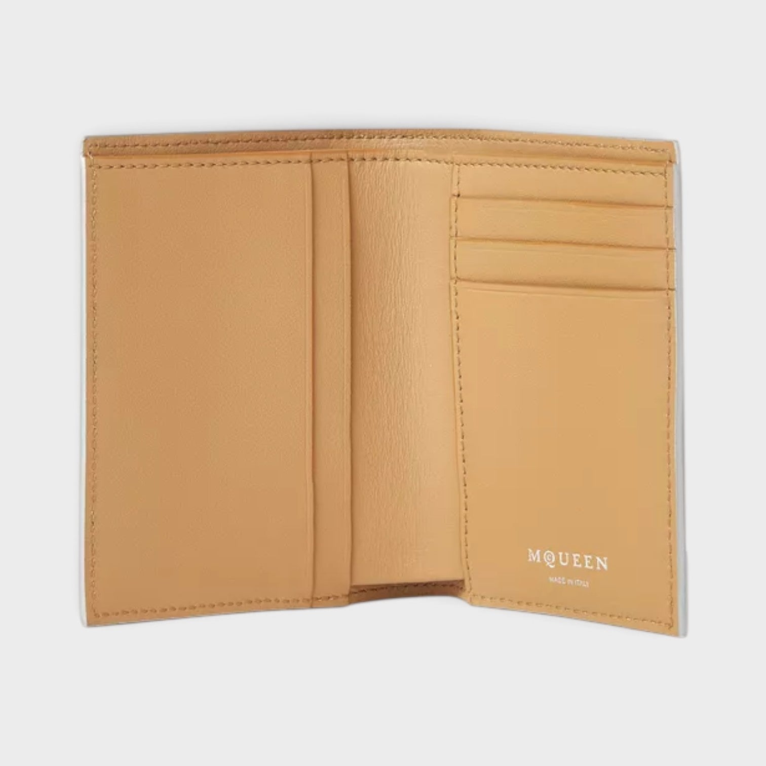 Logo Bi-Fold Cardholder Crackled Sliver Metallic