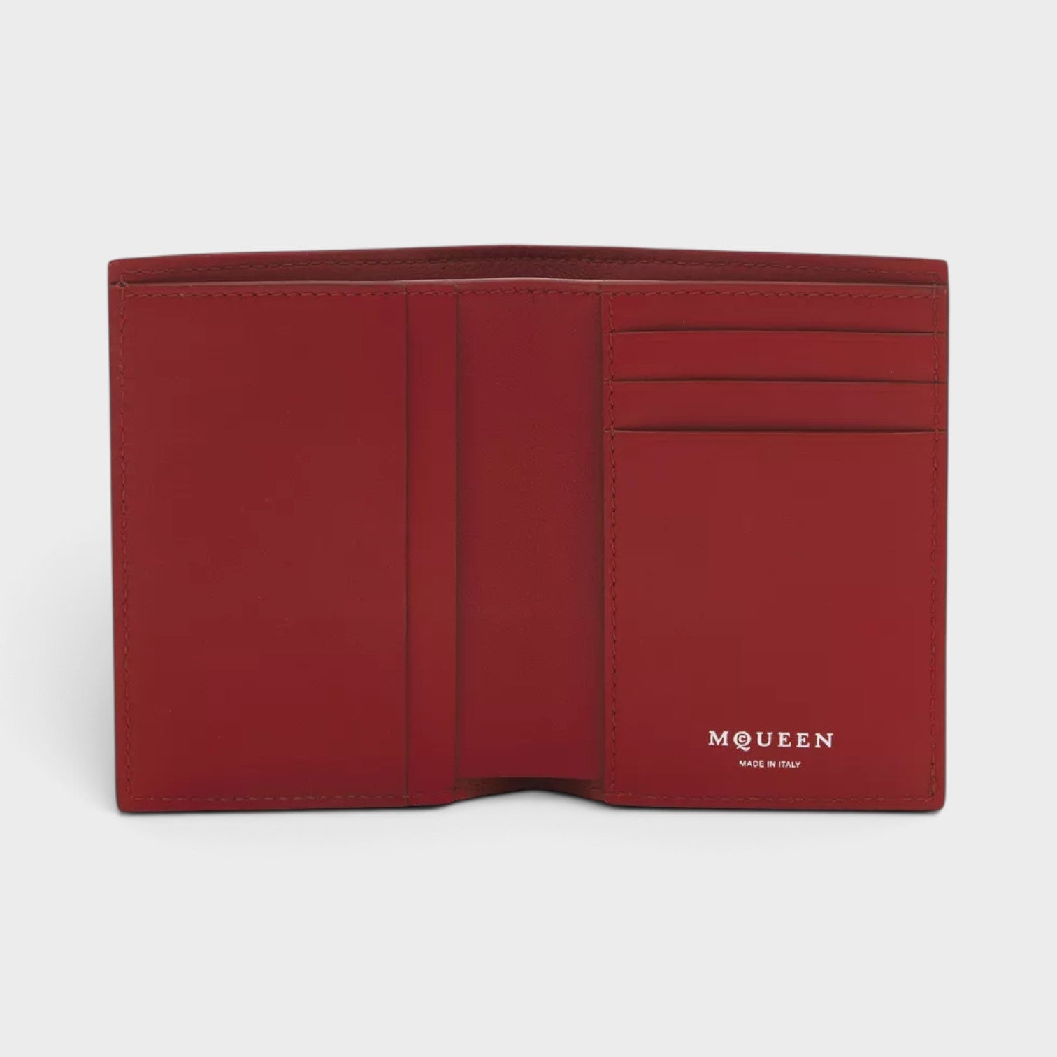 Bi-Fold Calf Leather Cranberry Red