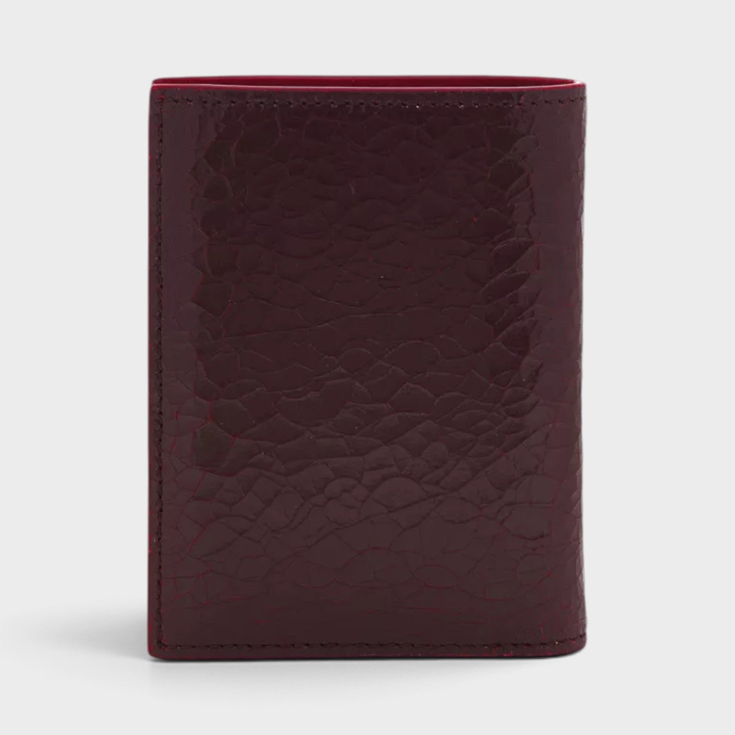 Bi-Fold Calf Leather Cranberry Red