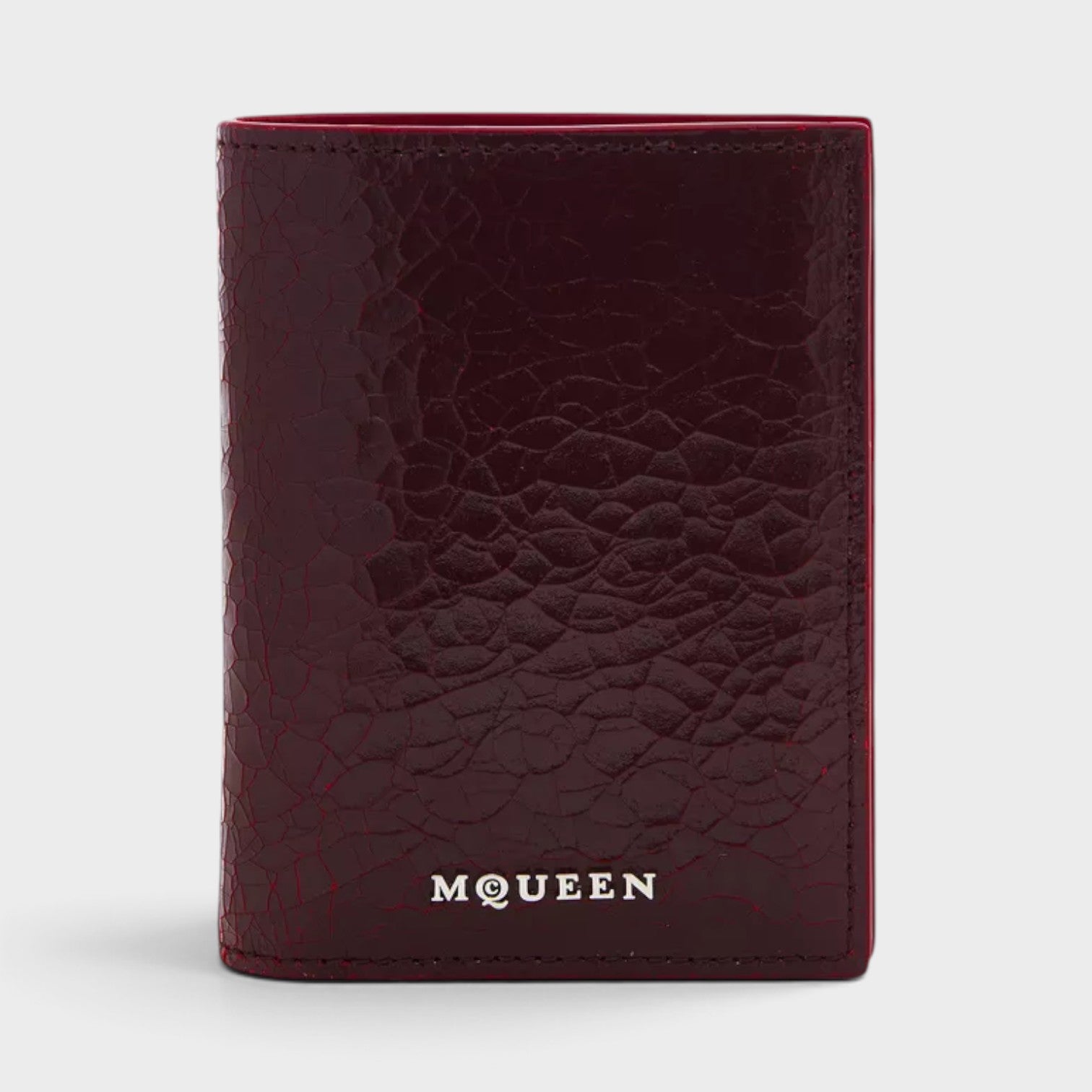 Bi-Fold Calf Leather Cranberry Red