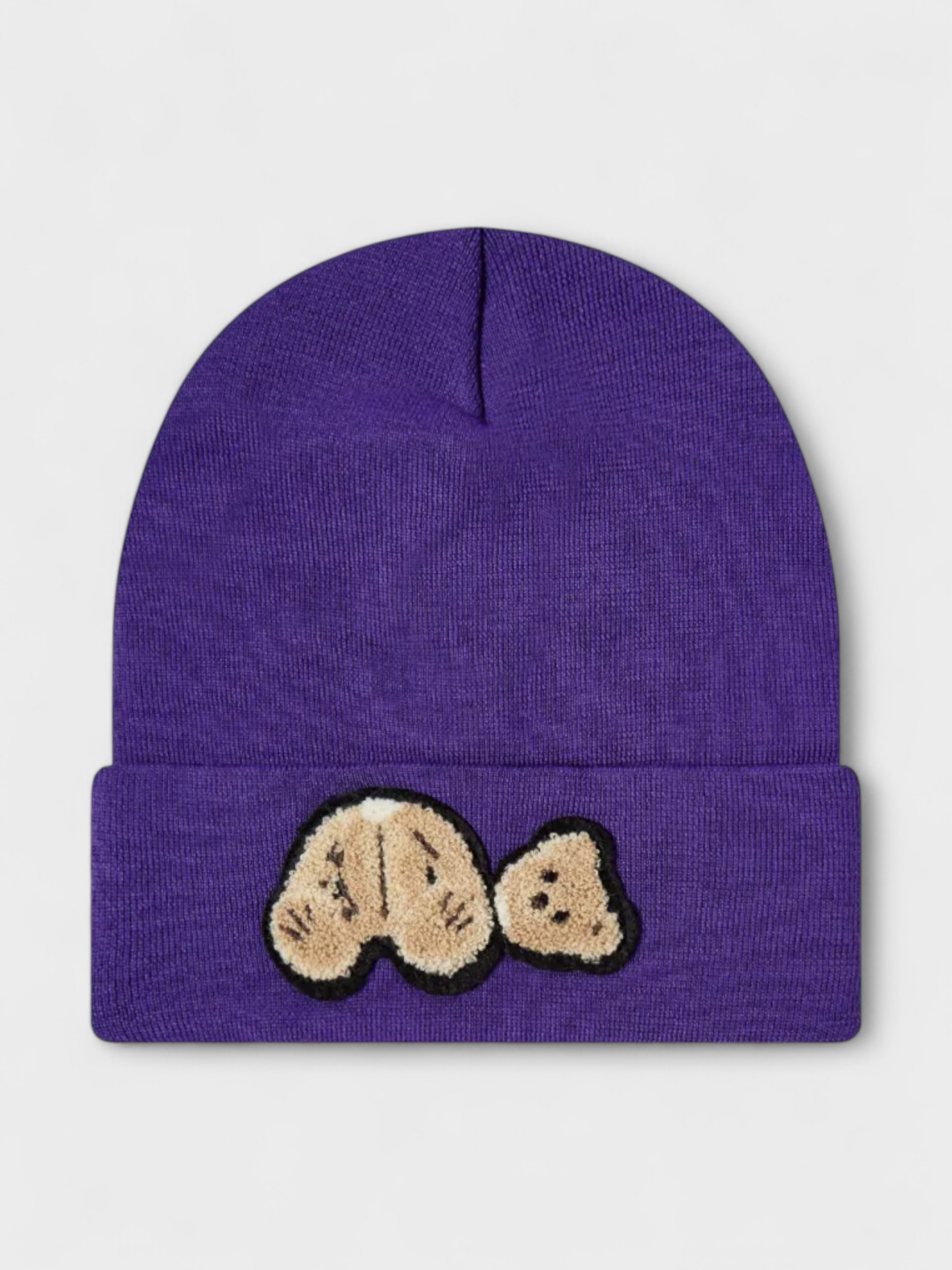 Palm Angels Bear Printed Beanie Purple