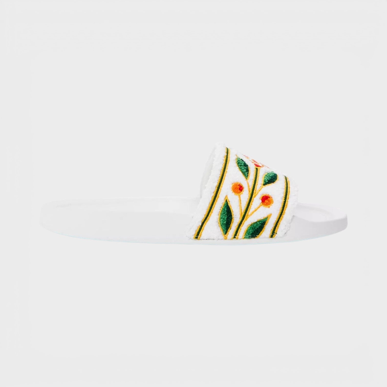 Embroidered Terry Slider White