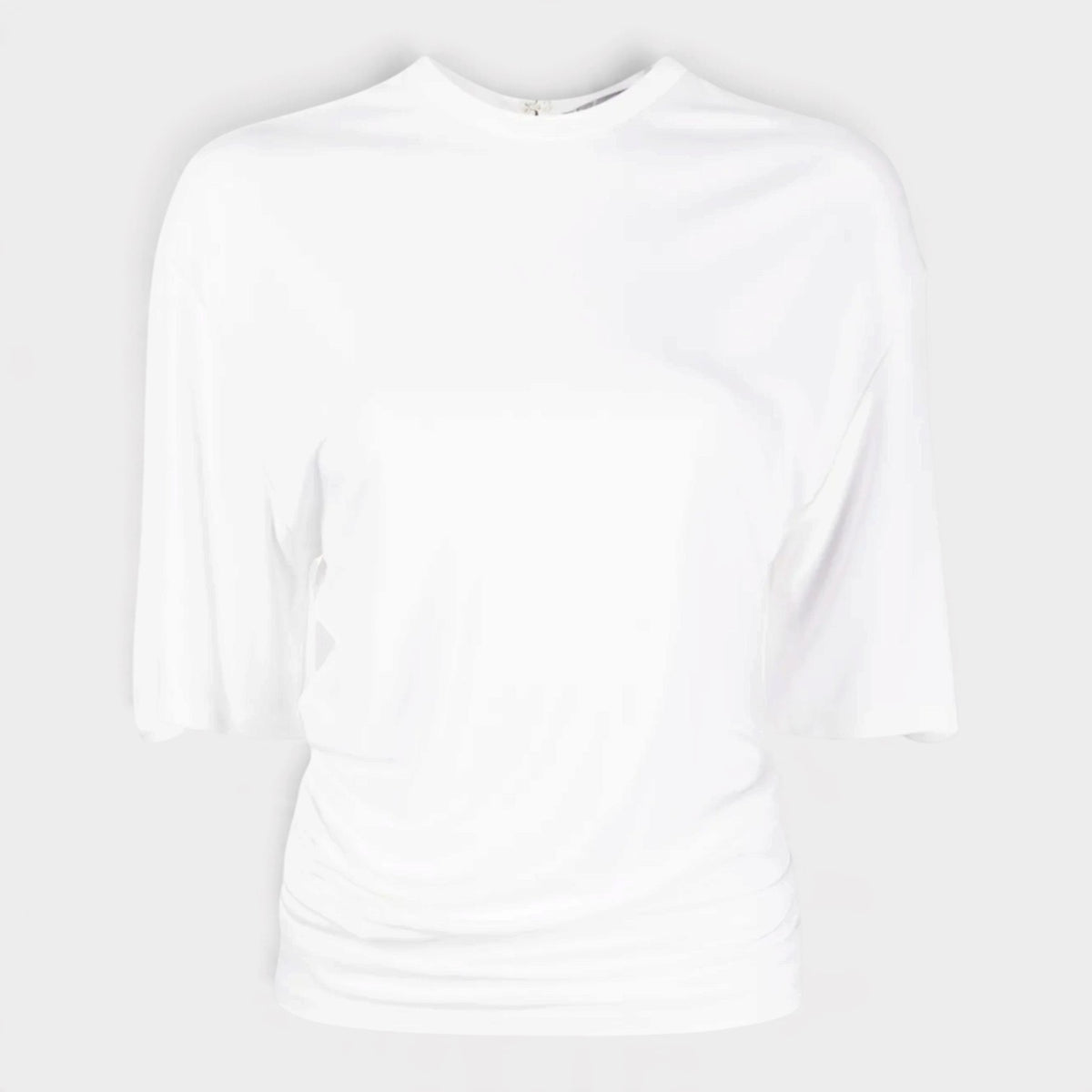 Dry Jersey Side Cowl Waist T-Shirt White