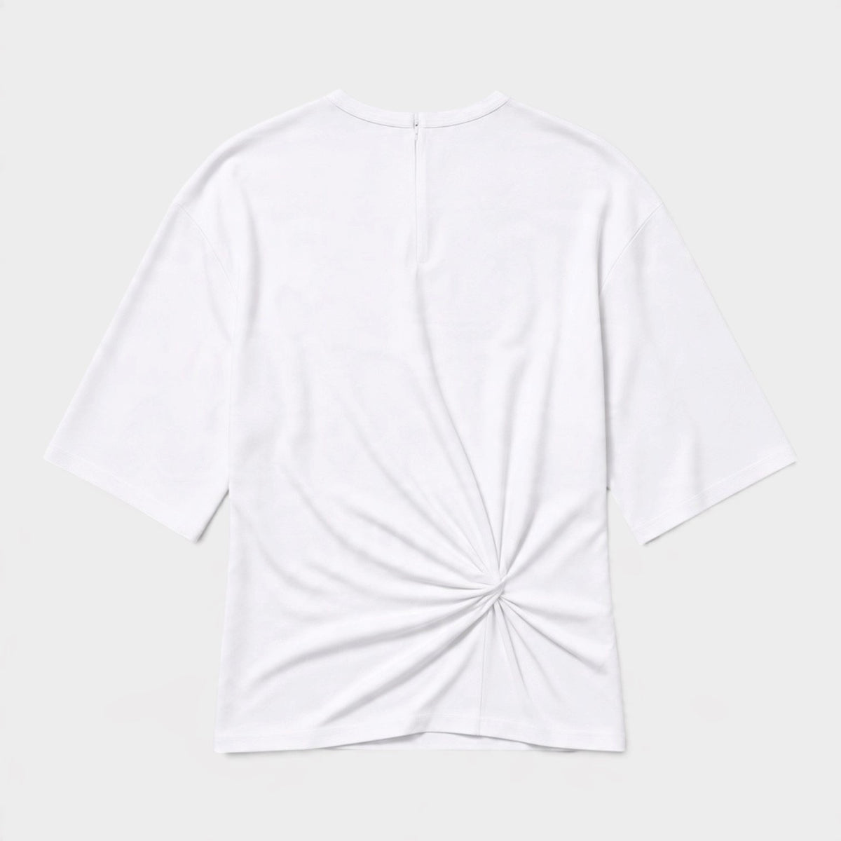 Dry Jersey Side Cowl Waist T-Shirt White