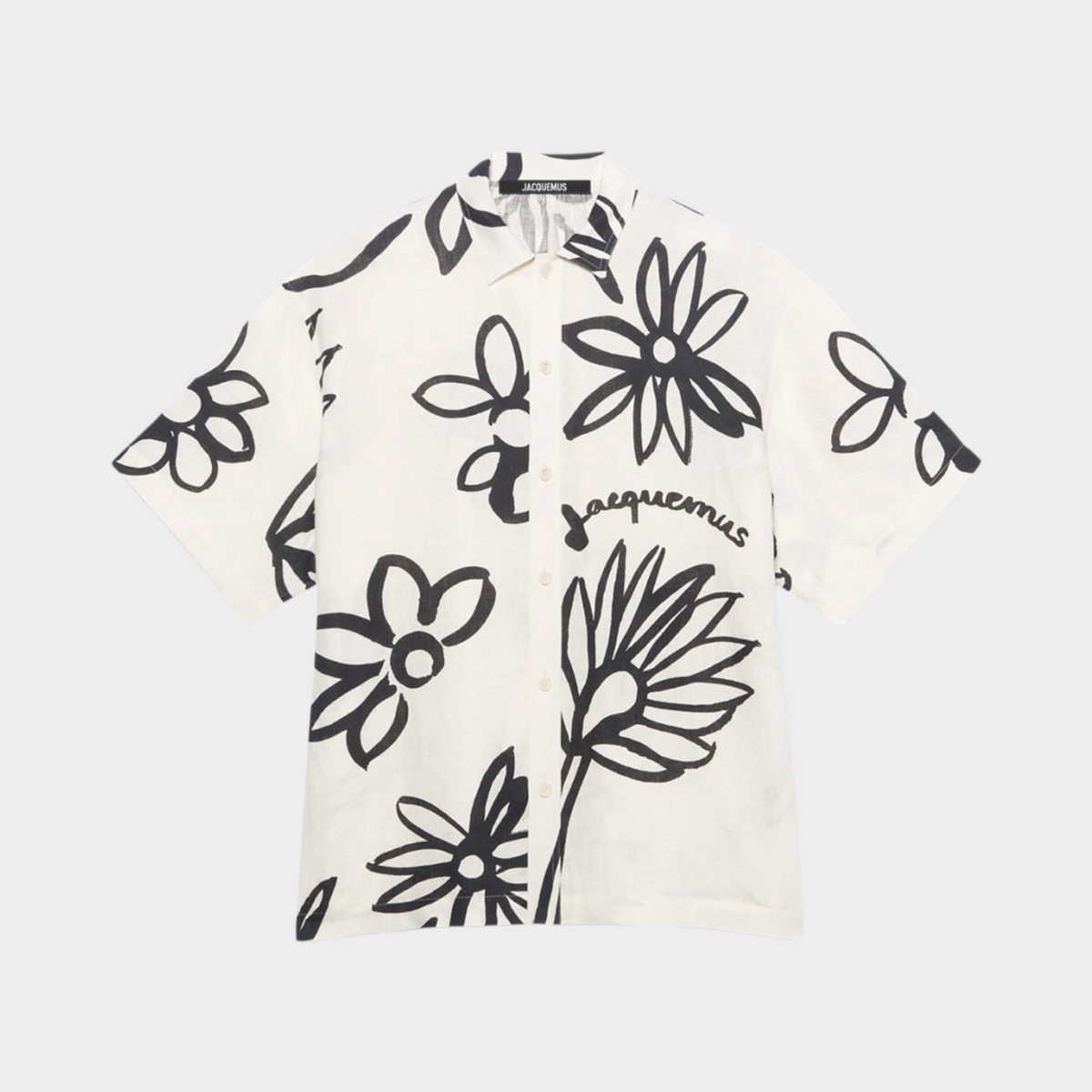 La Chemise Moisson Print Black White Flowers
