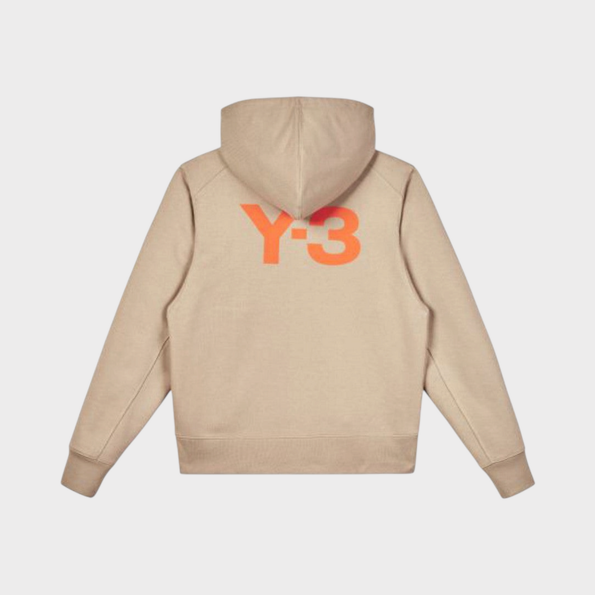 Supplied Fashion Adidas x Y-3 trace khaki full-zip hoodie featuring a bold orange logo on the back