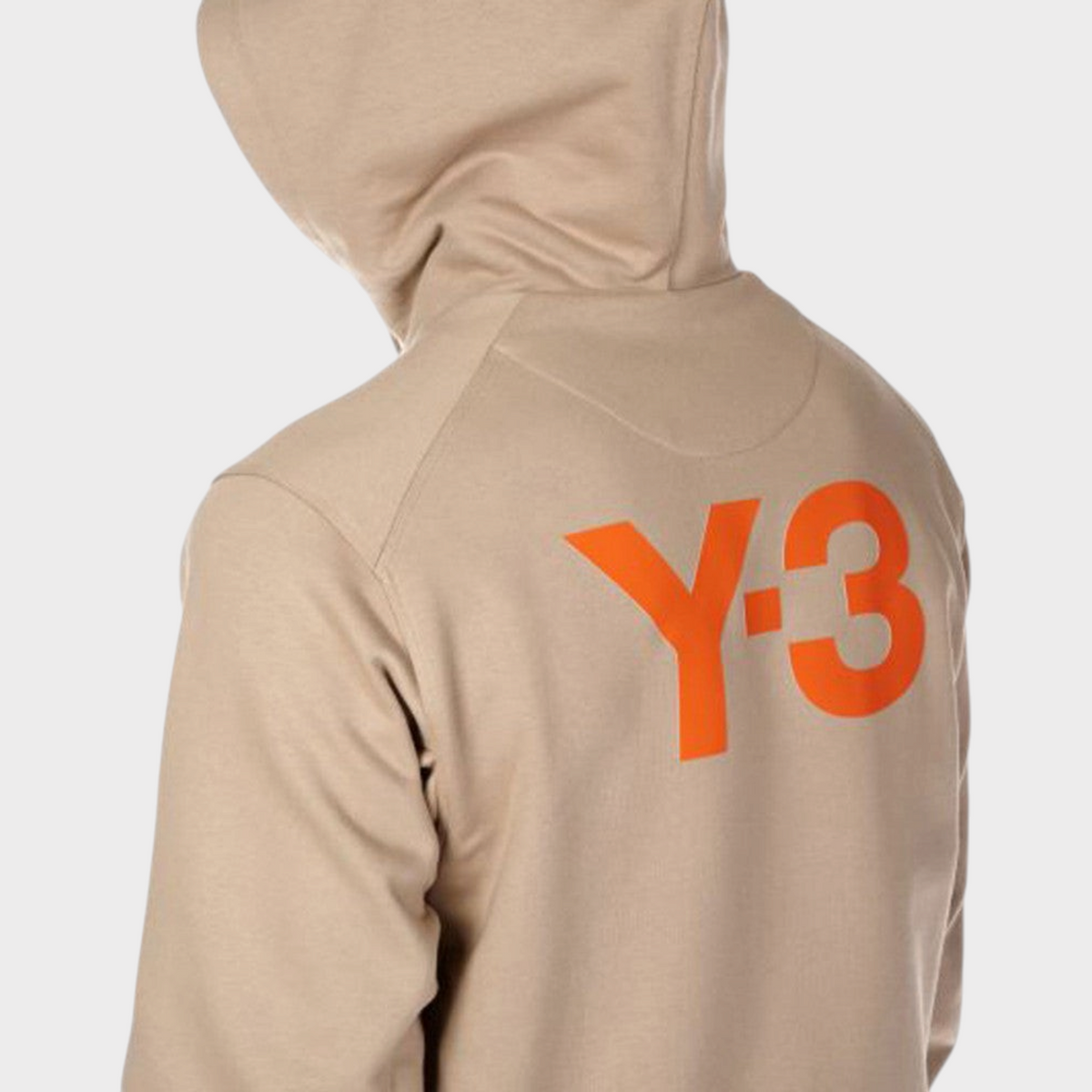 Supplied Fashion Adidas x Y-3 trace khaki full-zip hoodie with large orange logo on the back