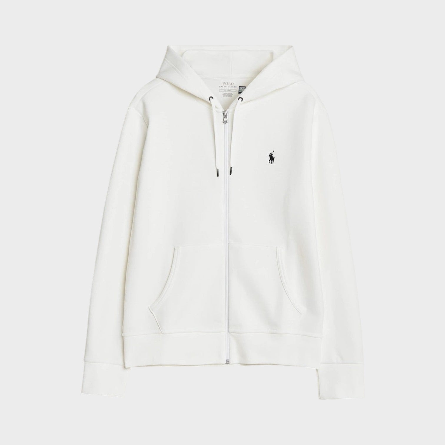 Double Knitted Full-Zip Hoodie White