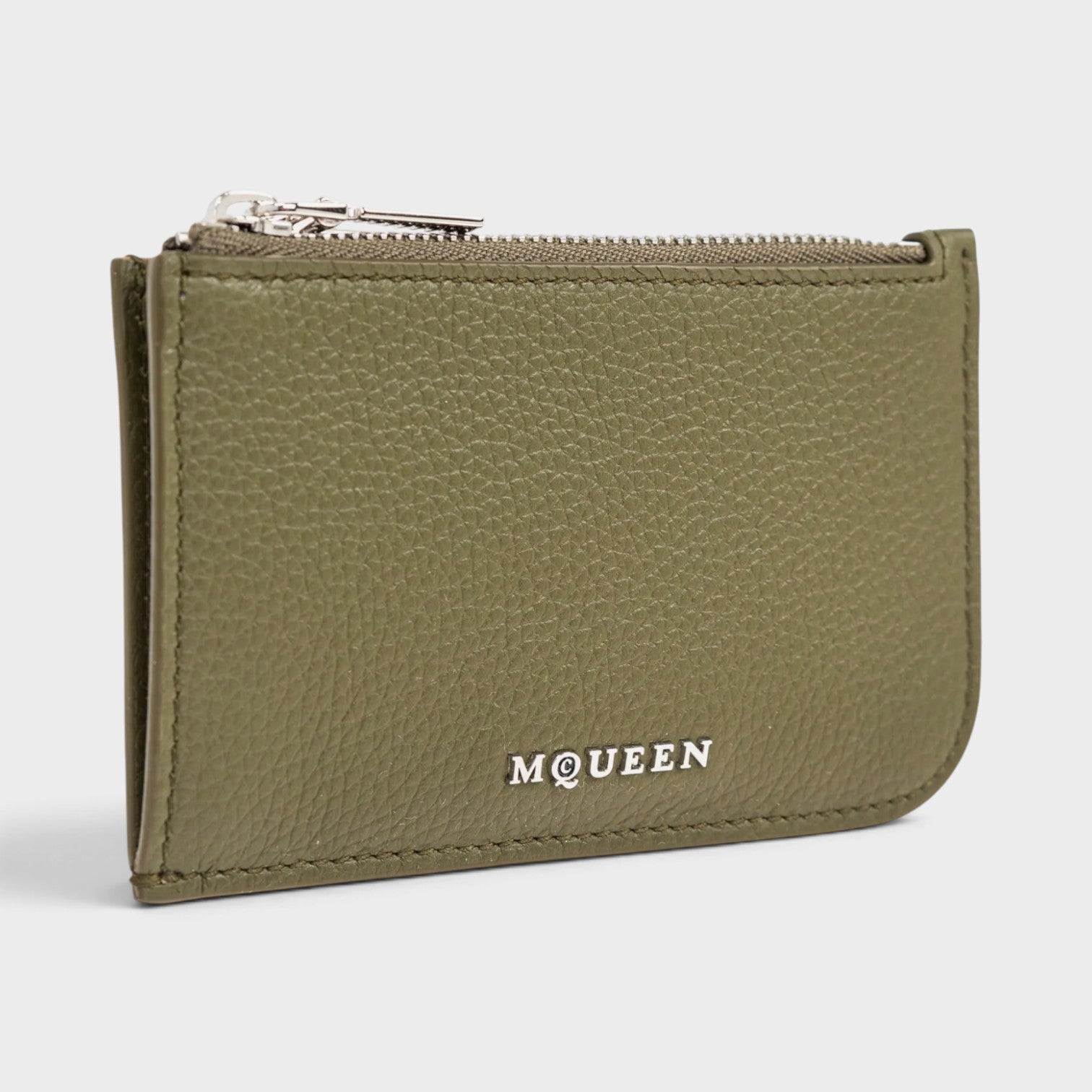 Sling Logo Card Holder Grainy Military Silver