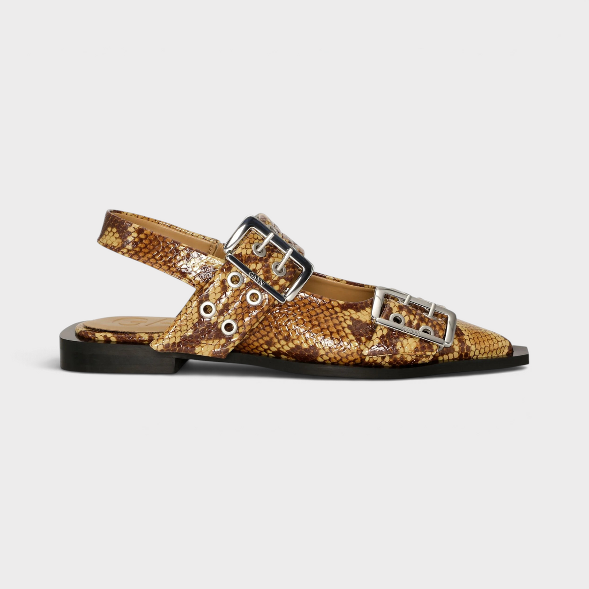 Feminine Buckle Ballet Flats Buckthorn Brown