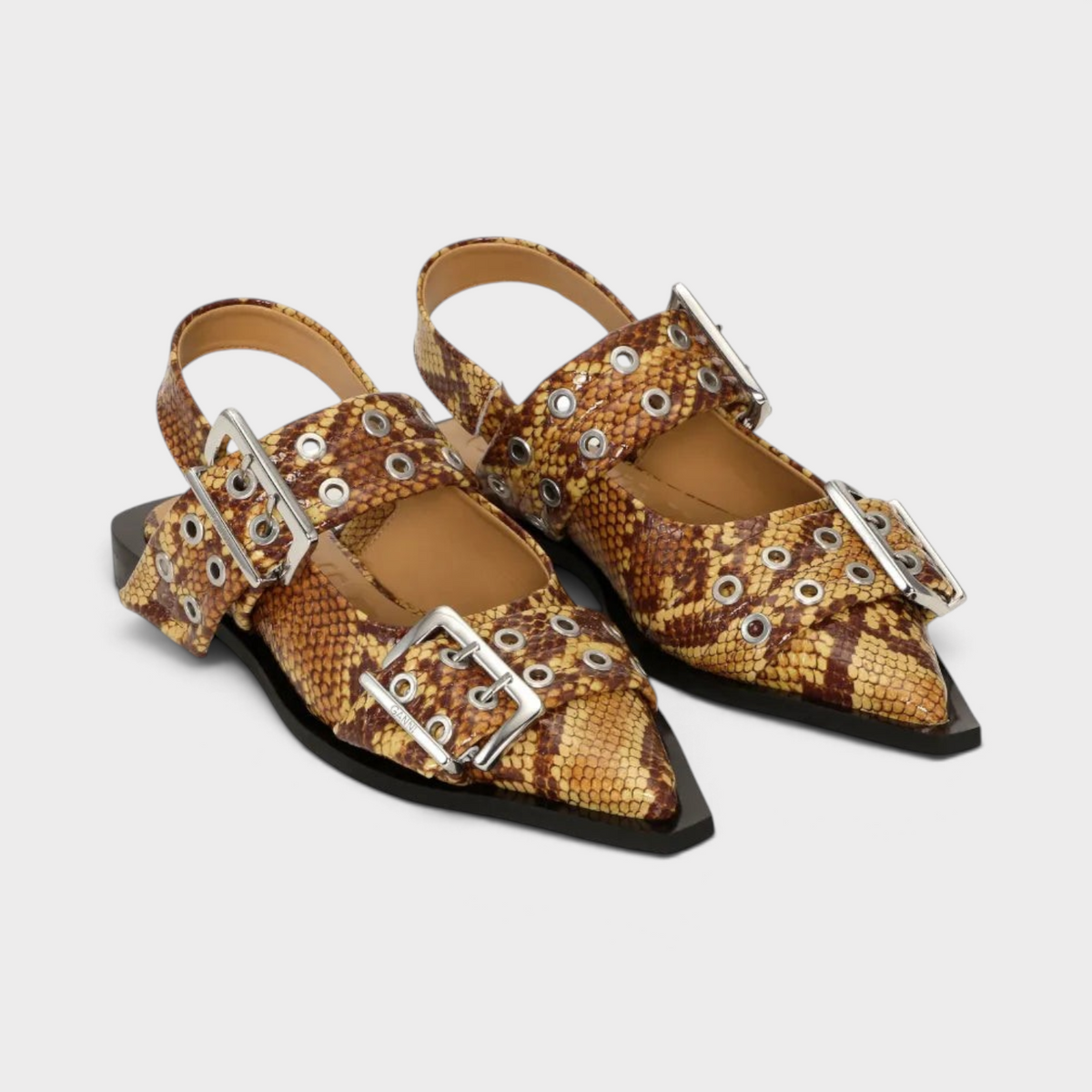 Feminine Buckle Ballet Flats Buckthorn Brown