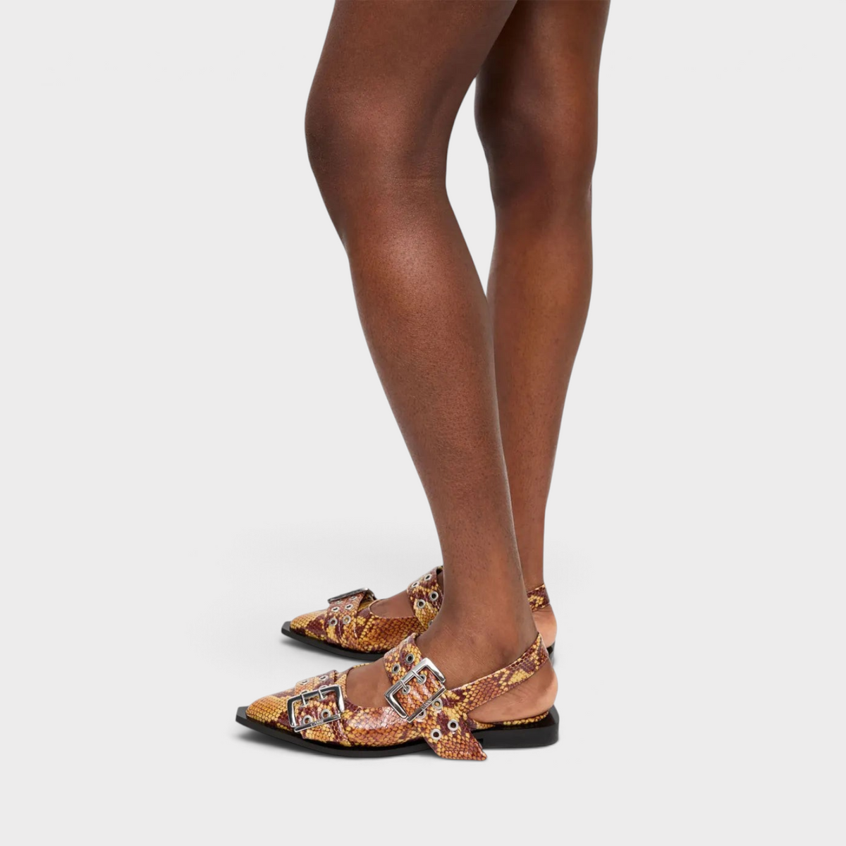 Feminine Buckle Ballet Flats Buckthorn Brown