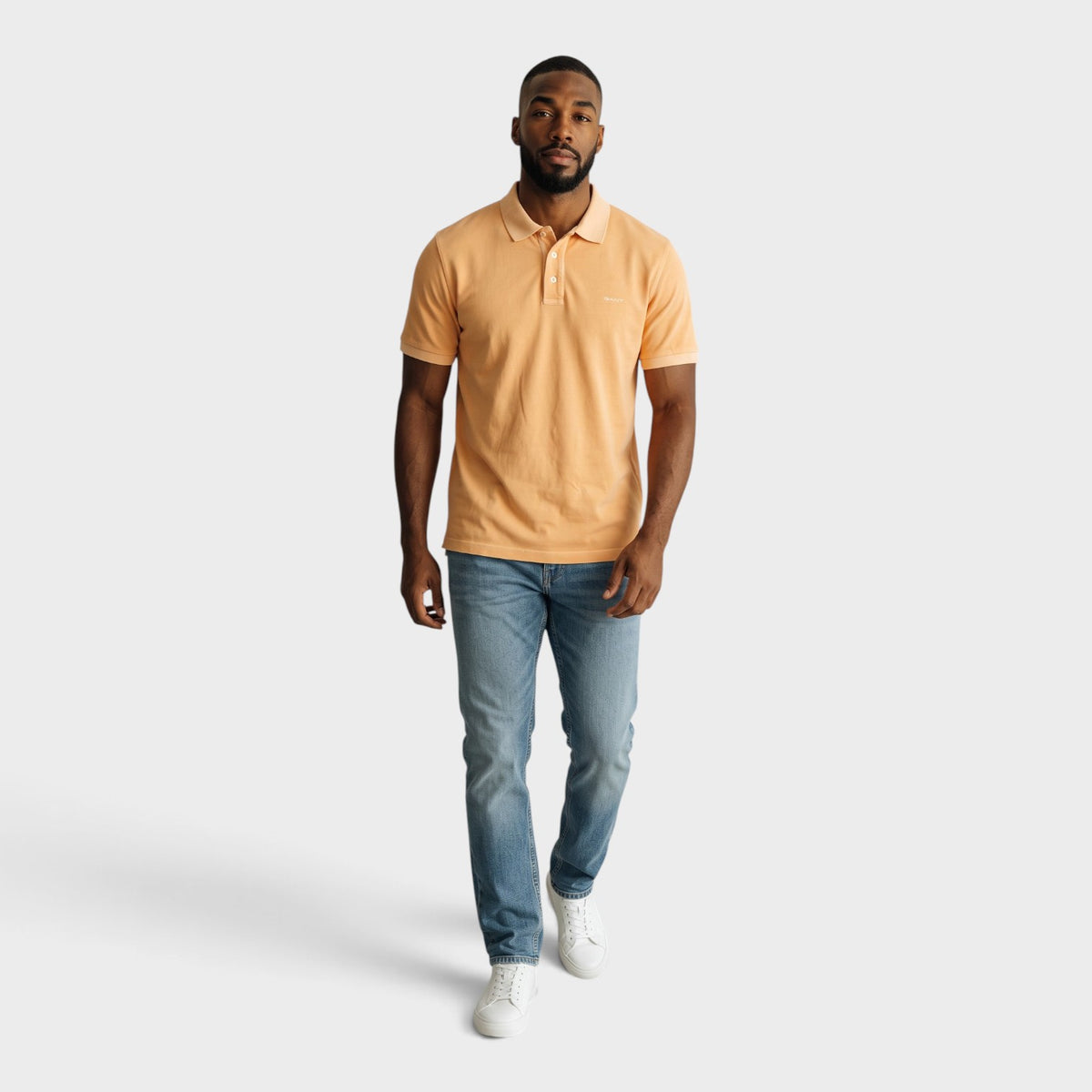 Sunfaded Piqué Polo Shirt Peachy Orange