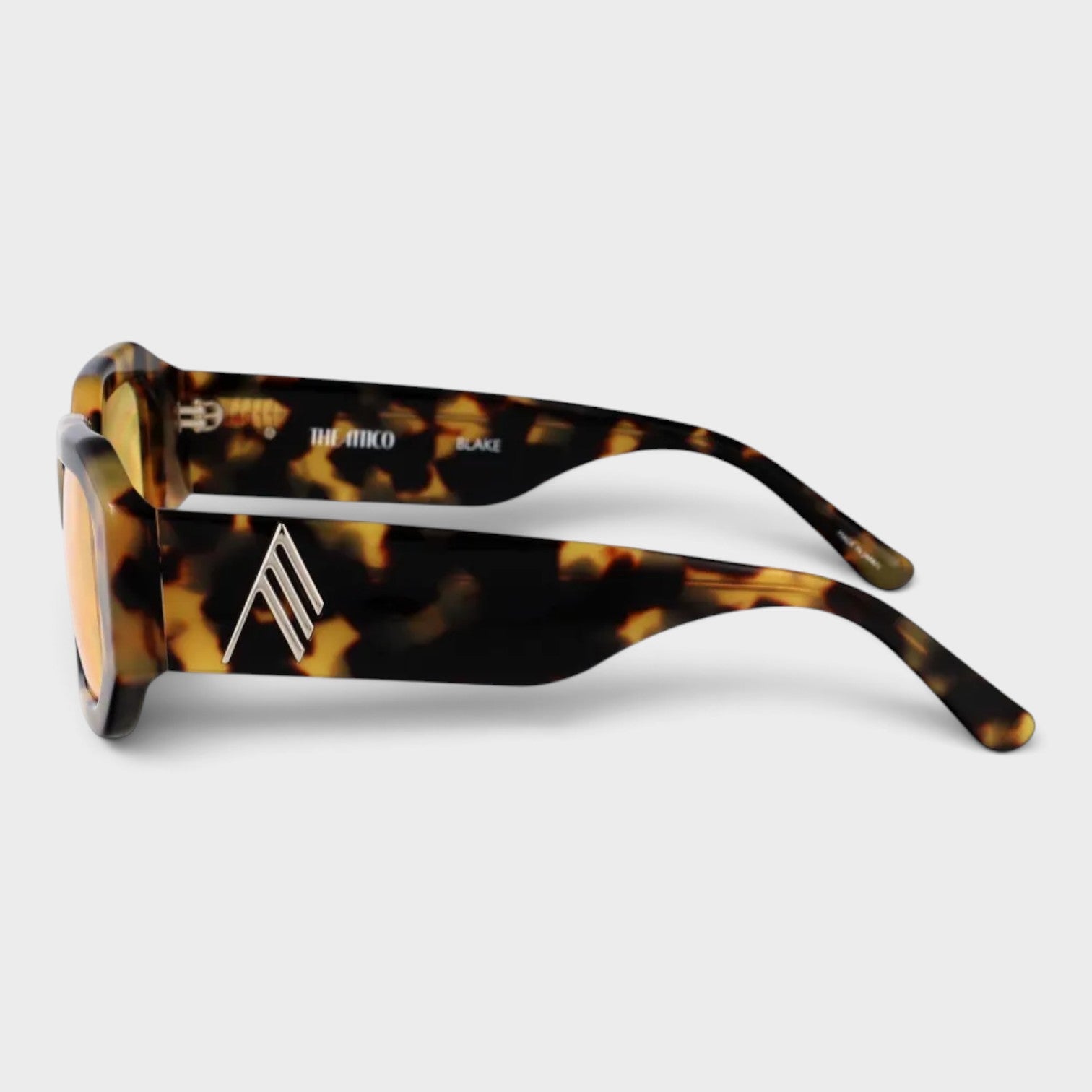 Linda Farrow Blake Octagonal Sunglasses Havana Brown Yellow